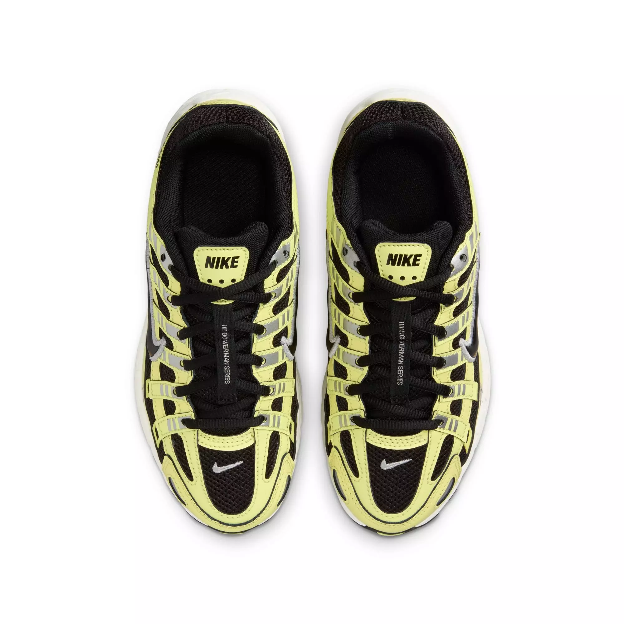 Nike P-6000 "Lt Lemon Twist/Black/Metallic Silver" Grade School Boys' Shoe - YELLOW/BLACK