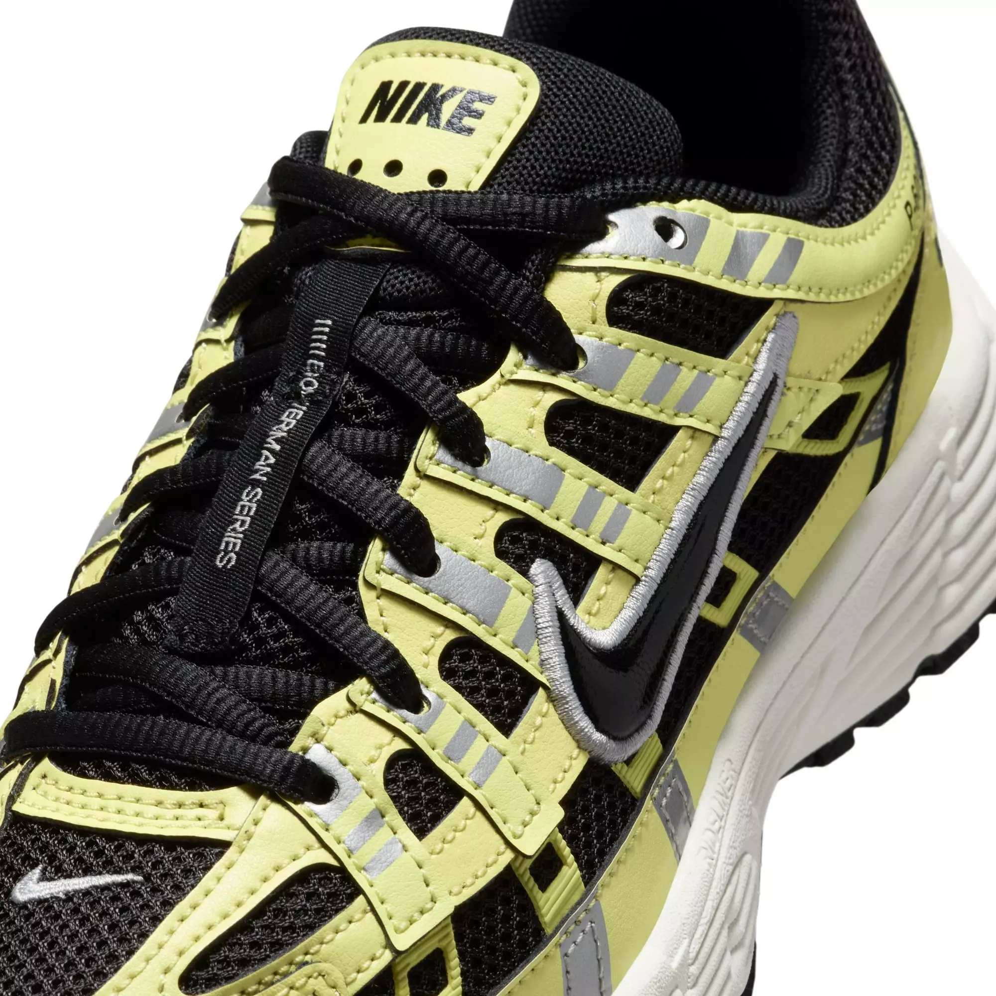 Nike P-6000 "Lt Lemon Twist/Black/Metallic Silver" Grade School Boys' Shoe - YELLOW/BLACK