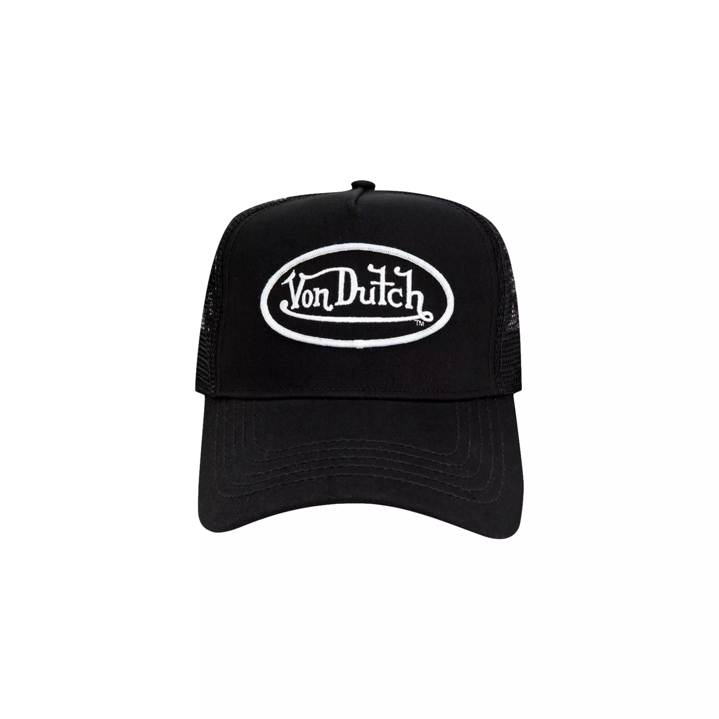 Von Dutch Patch Trucker Snapback-Black/White - BLACK