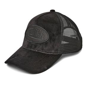 Von Dutch Velvet Trucker Snapback Hat-Black