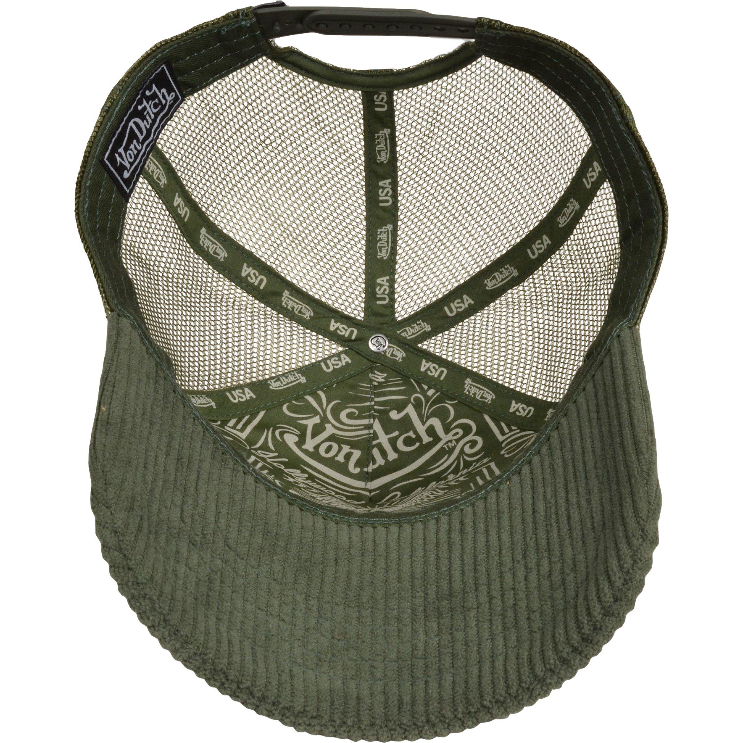 Von Dutch Corded Trucker Snapback Hat-Olive - OLIVE Thumbnail View 4