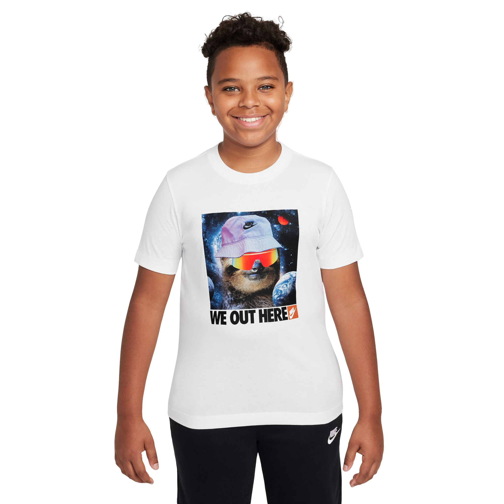 Nike Big Boys' Sportswear Tee-White - WHITE