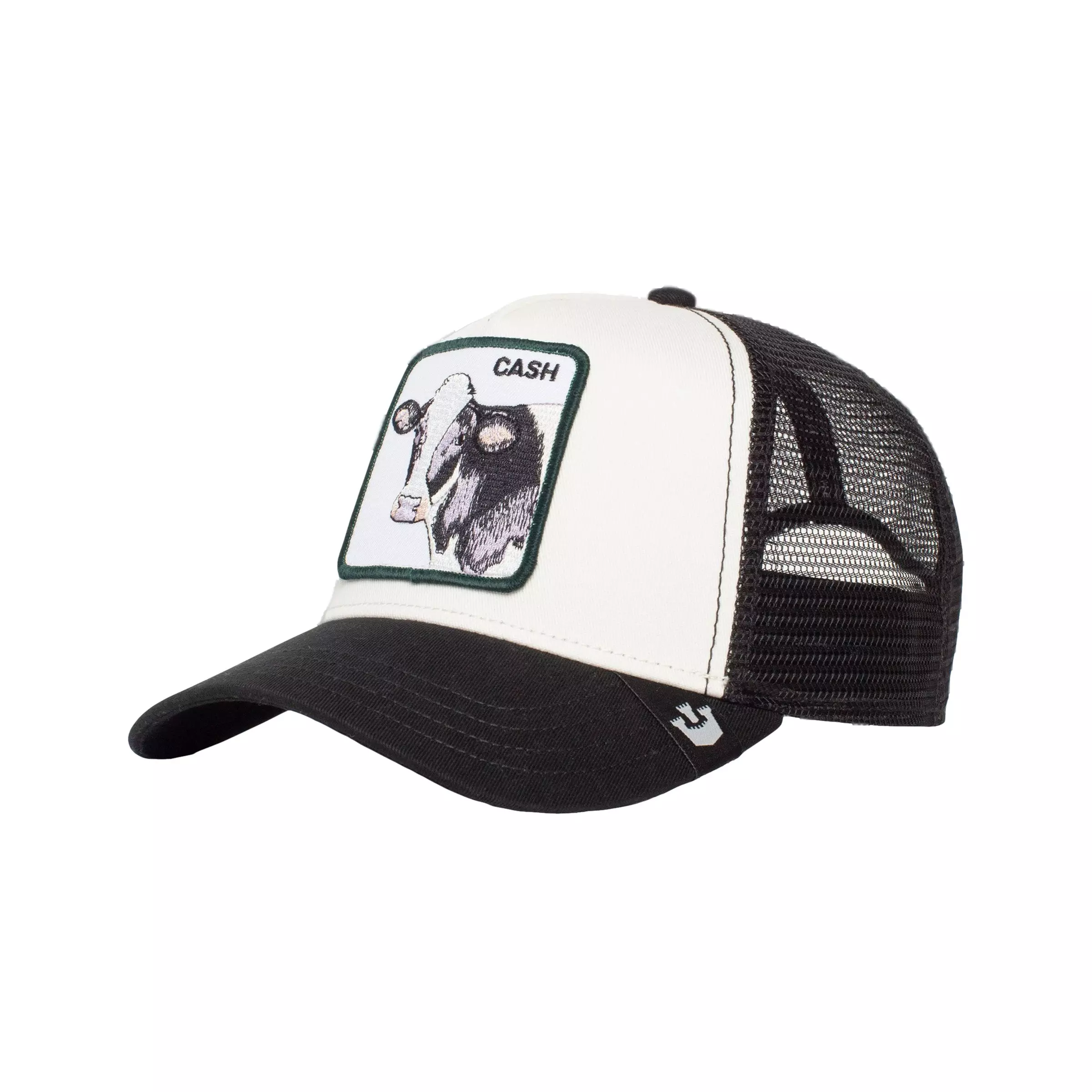 Goorin Bros. Cash Cow Trucker Snapback Hat-White/Black - WHITE/BLACK