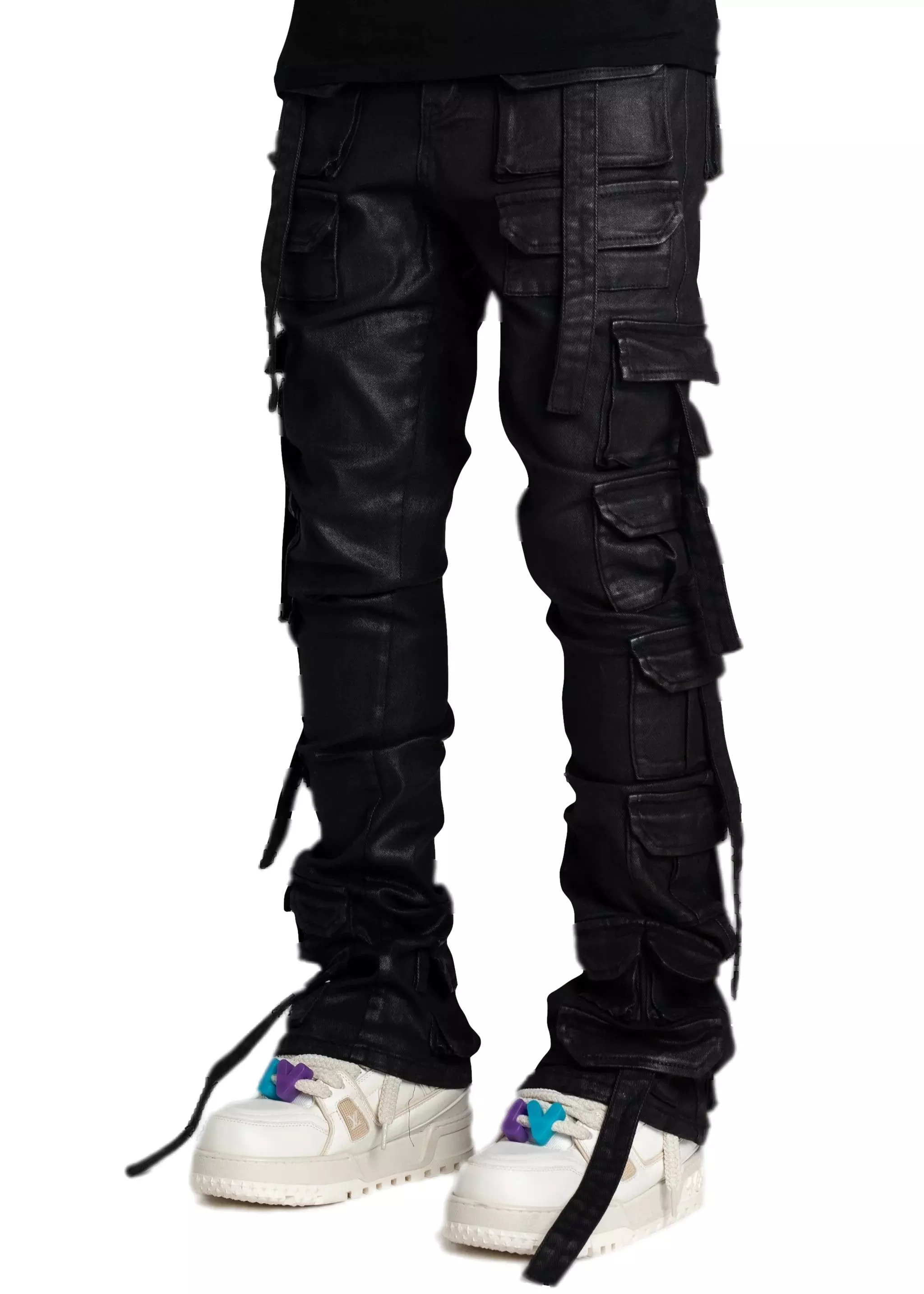 Guapi Men's Starry Tactical Stacked Denim Jeans