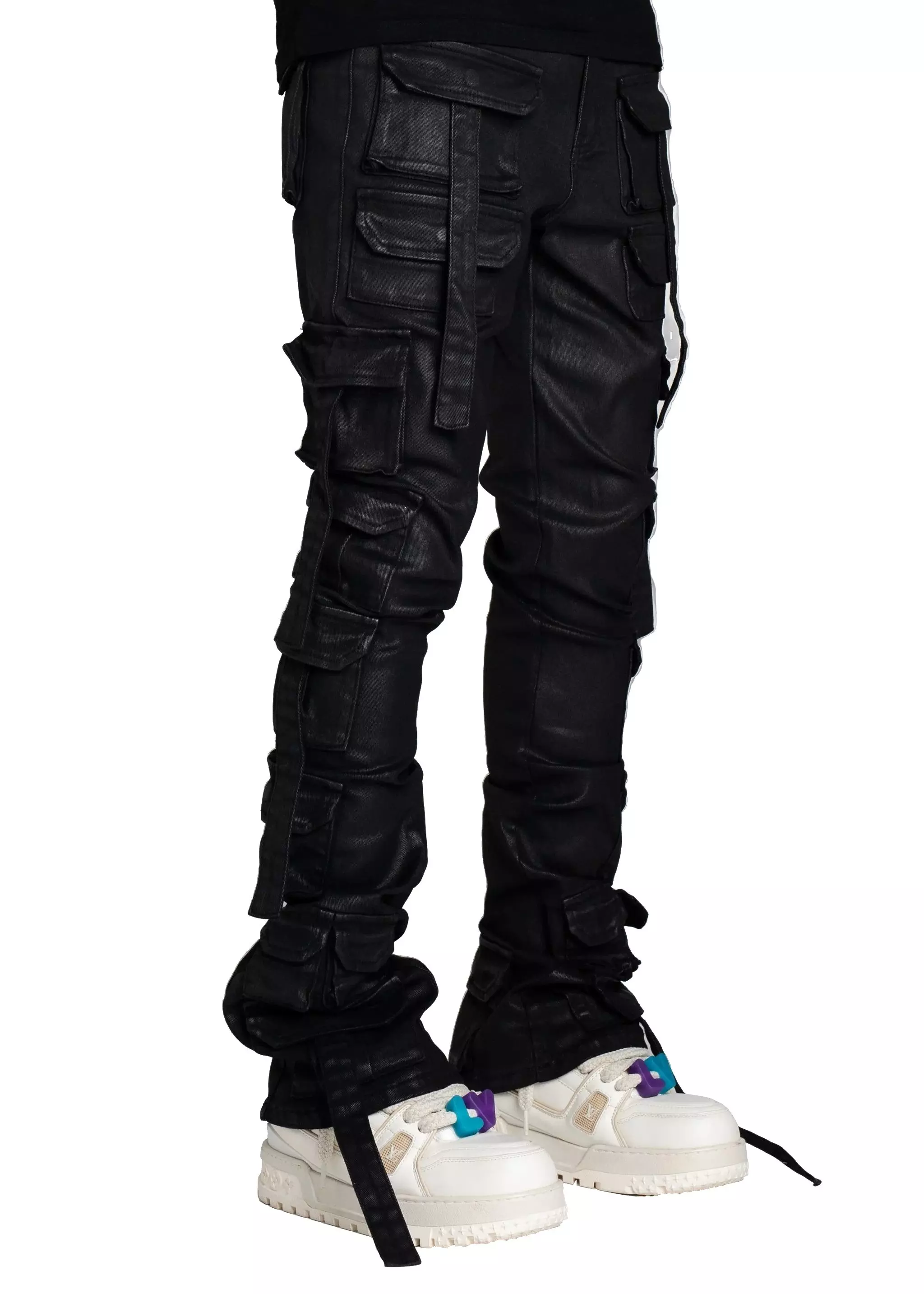 Guapi Men's Starry Tactical Stacked Denim Jeans