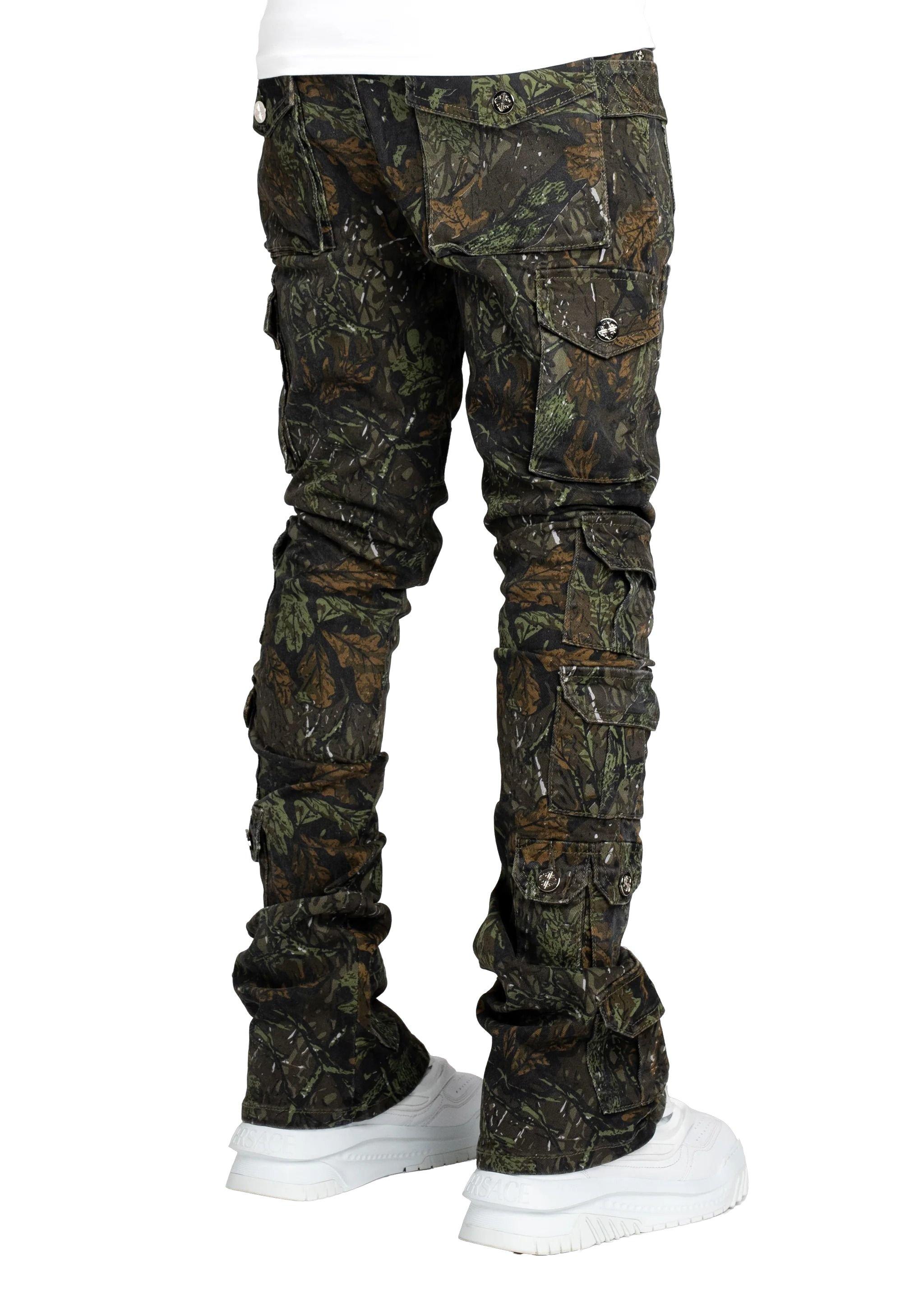 Guapi Men's Starry Tactical Stacked Denim Jeans - Camo - CAMOUFLAGE Thumbnail View 2