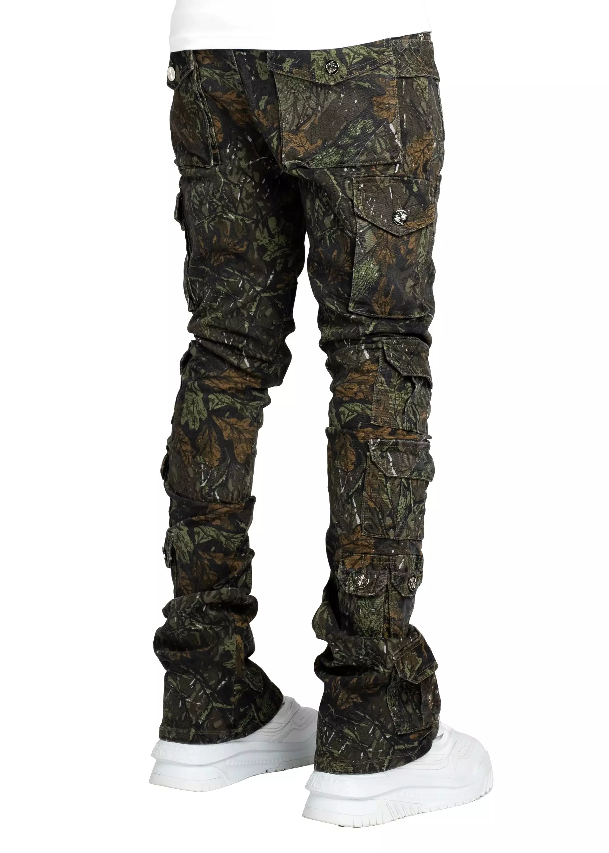 Guapi Men's Starry Tactical Stacked Denim Jeans - Camo - CAMOUFLAGE