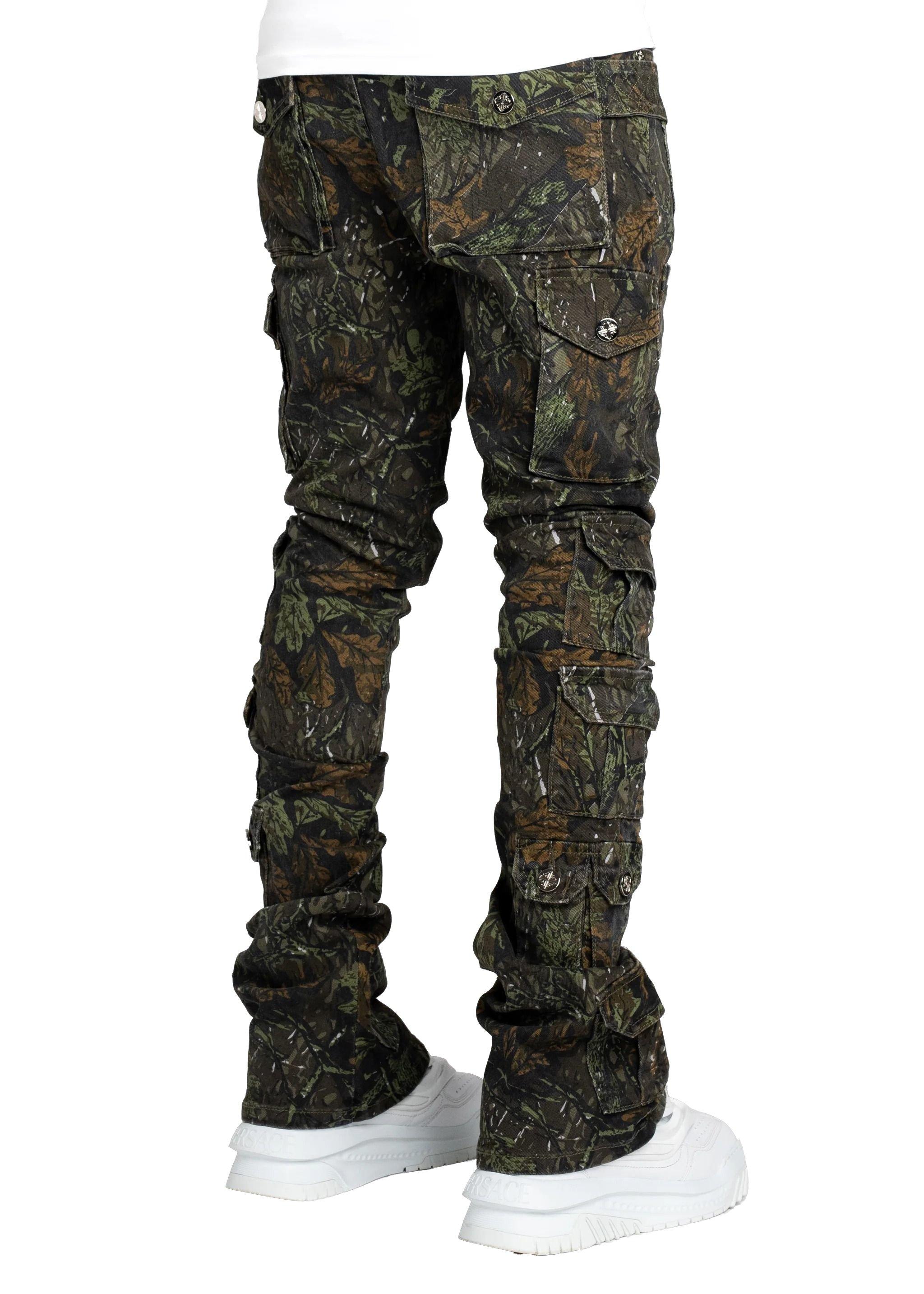 Guapi Starry Tactical Stacked Denim Men's Camo Jeans​