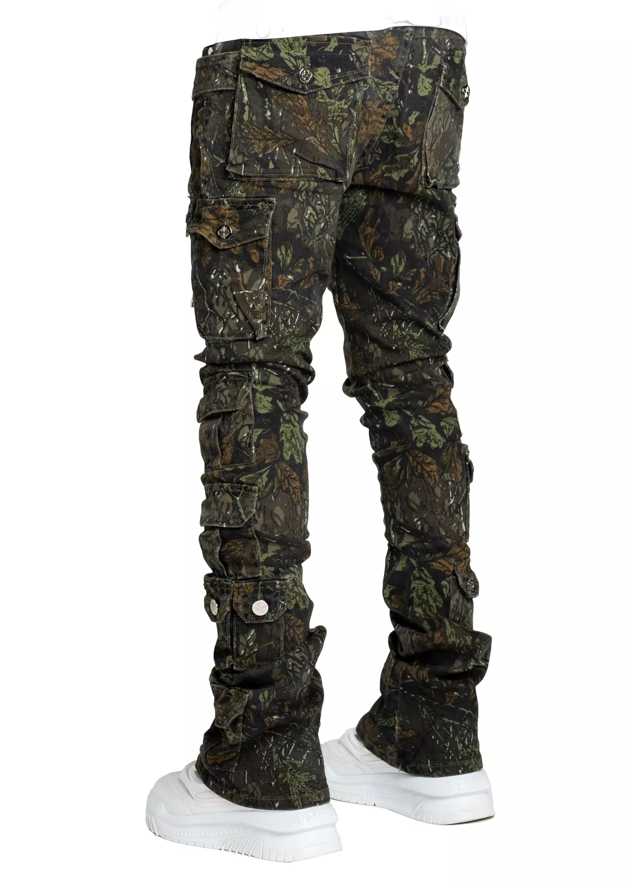 Guapi Men's Starry Tactical Stacked Denim Jeans - Camo - CAMOUFLAGE