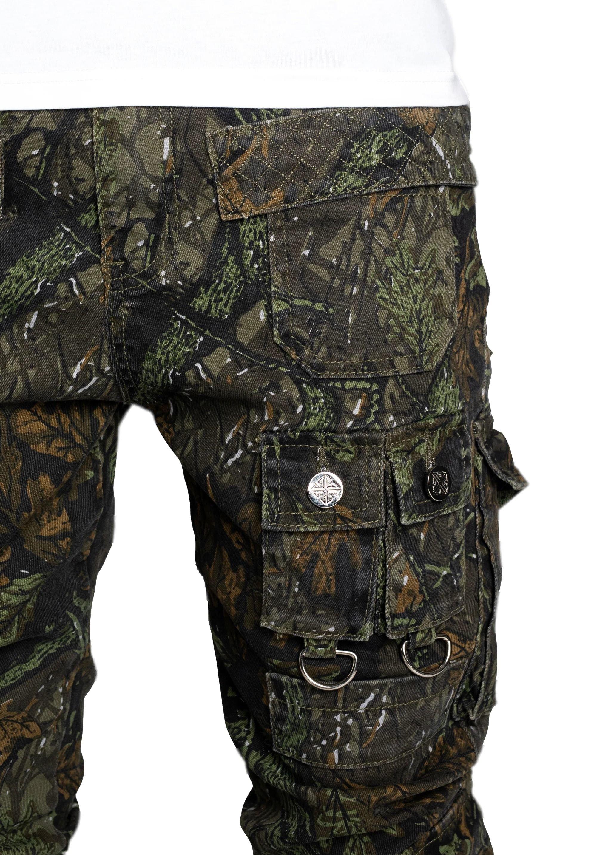 Guapi Men's Starry Tactical Stacked Denim Jeans - Camo - CAMOUFLAGE Thumbnail View 6