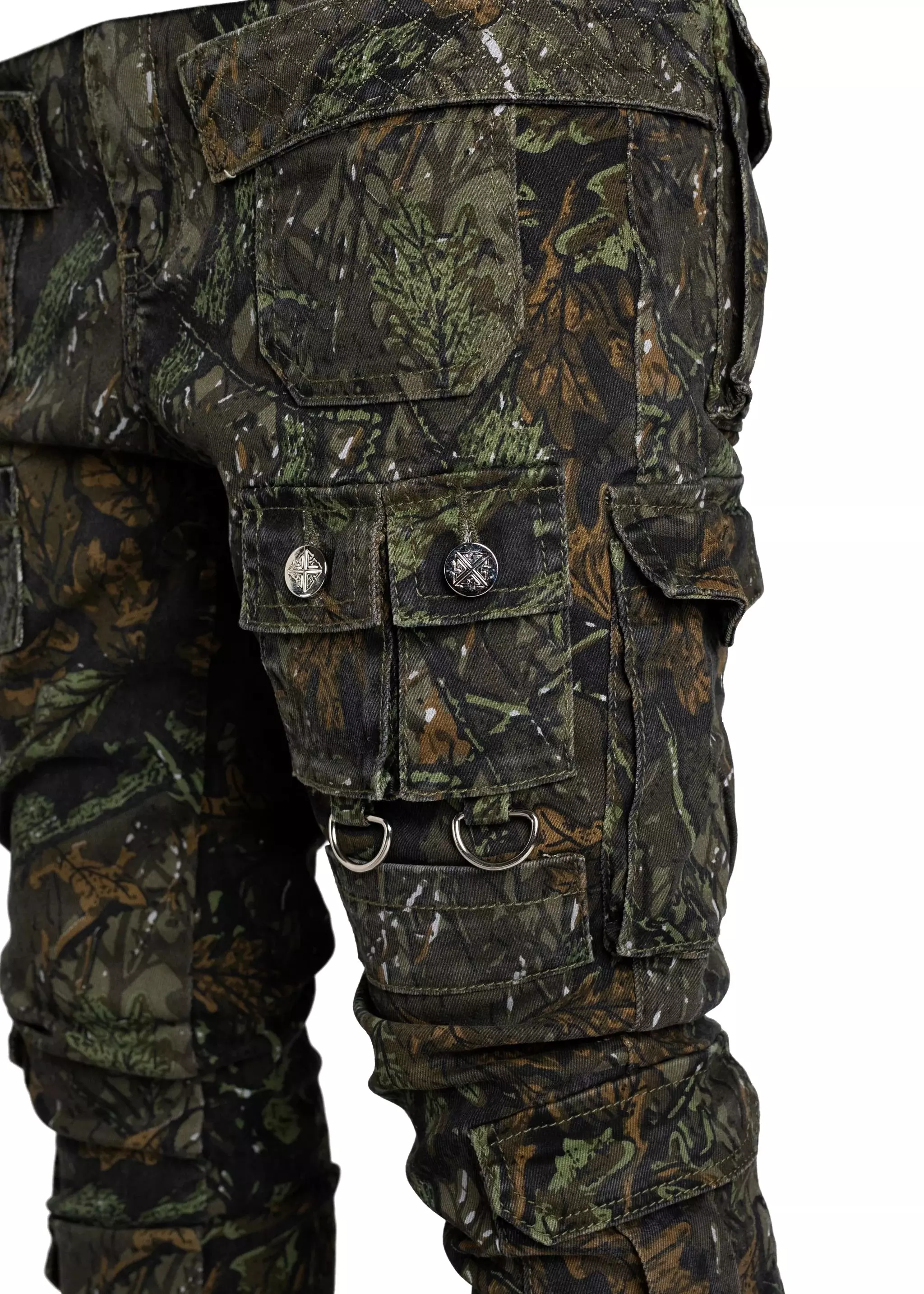Guapi Men's Starry Tactical Stacked Denim Jeans - Camo - CAMOUFLAGE