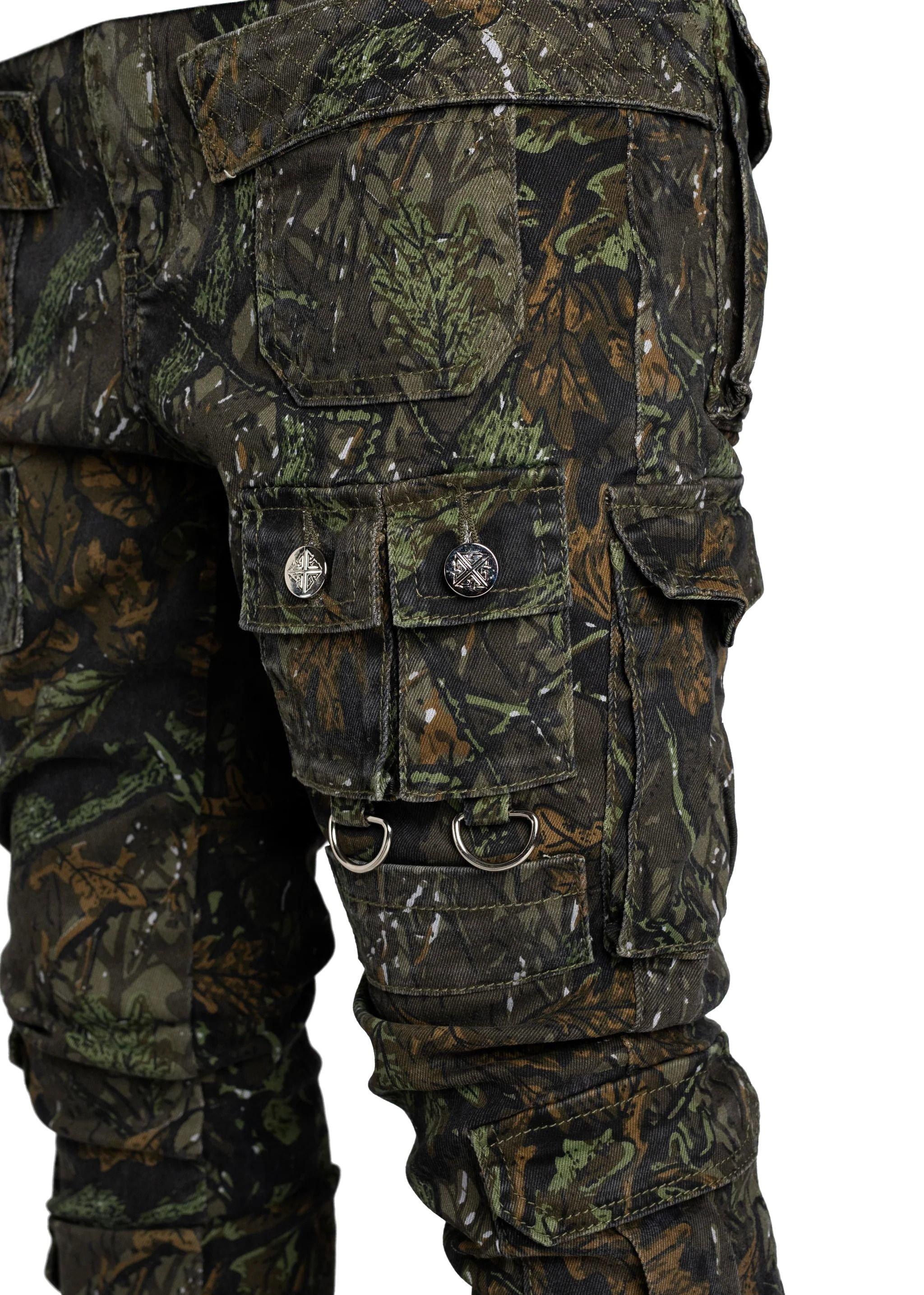 Guapi Starry Tactical Stacked Denim Men's Camo Jeans​