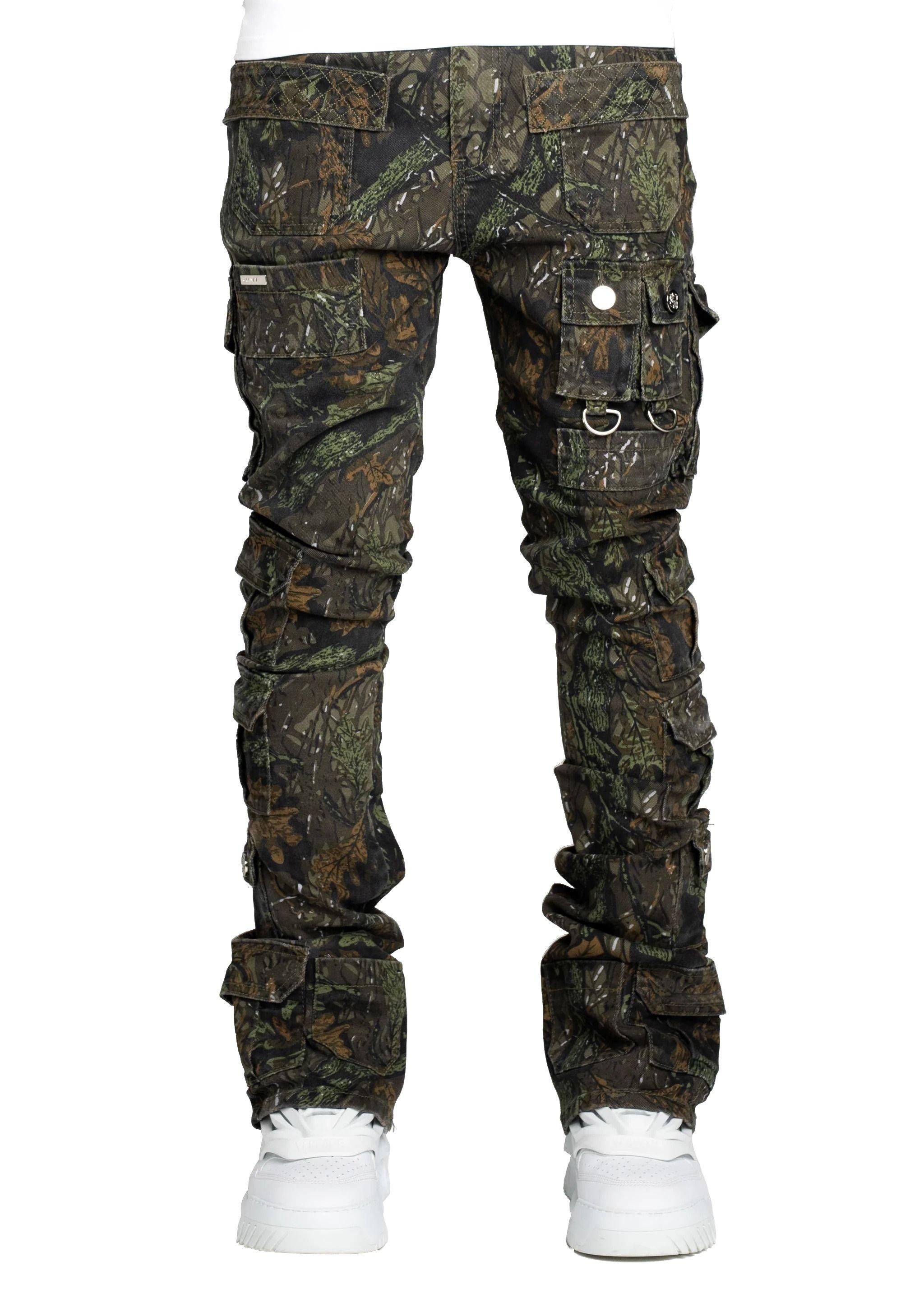 Guapi Starry Tactical Stacked Denim Men's Camo Jeans​