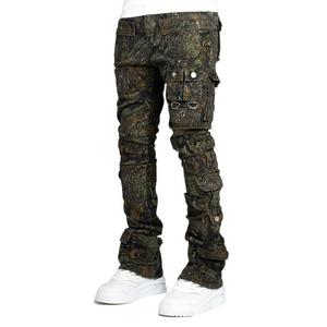 Guapi Men's Starry Tactical Stacked Denim Jeans - Camo