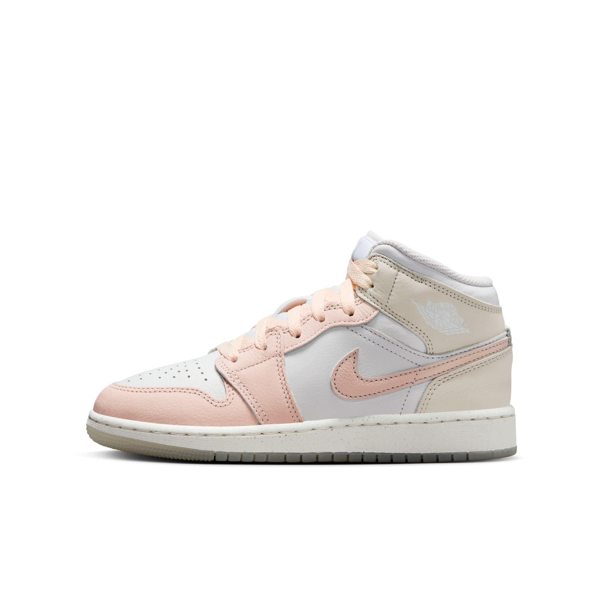 Jordan 1 Mid SE "Sail/Guava Ice/Sea Glass/Glacier Blue" Grade School Kids' Shoe - MULTI-COLOR Thumbnail View 3