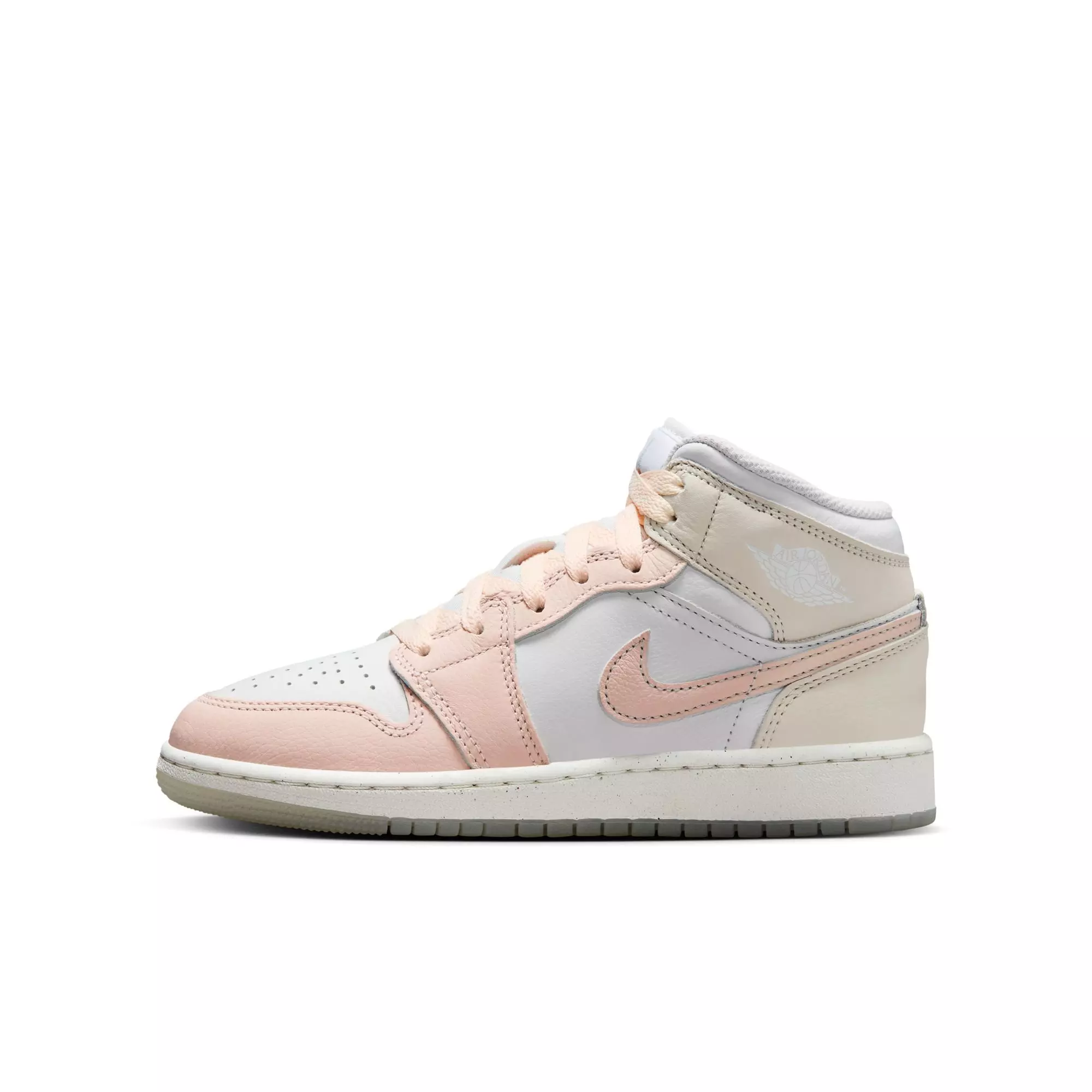 Jordan 1 Mid SE "Sail/Guava Ice/Sea Glass/Glacier Blue" Grade School Kids' Shoe - MULTI-COLOR