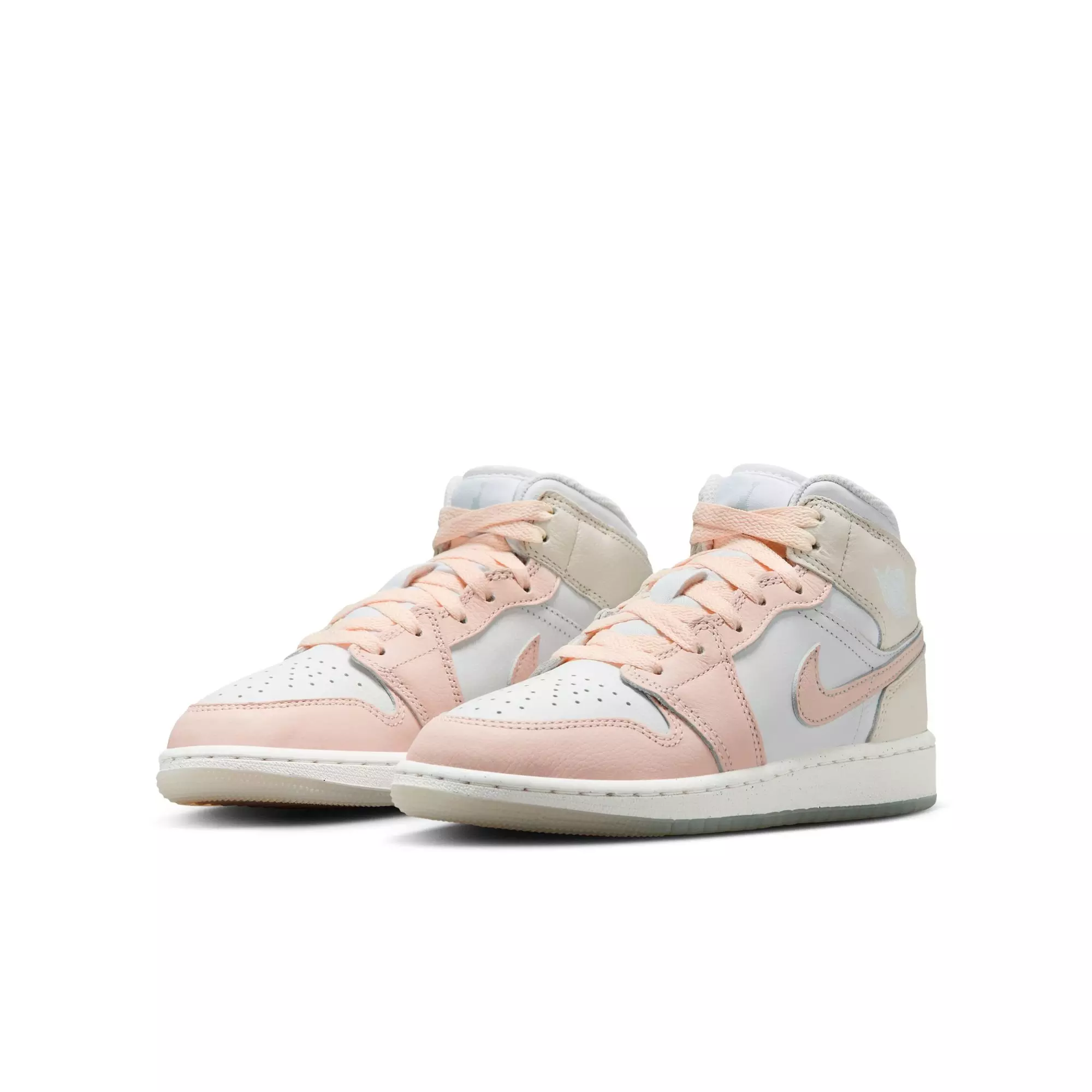 Jordan 1 Mid SE "Sail/Guava Ice/Sea Glass/Glacier Blue" Grade School Kids' Shoe - MULTI-COLOR