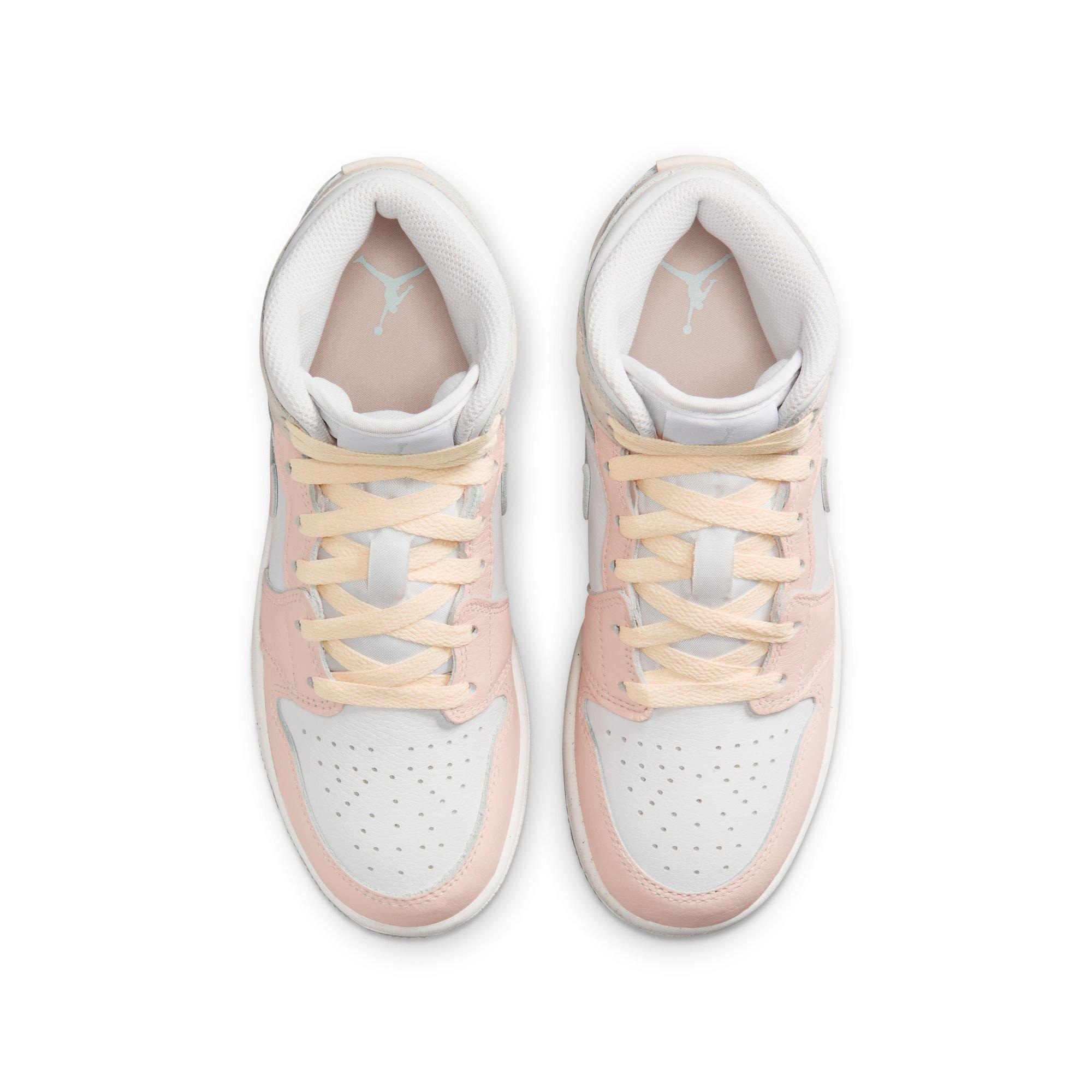 Jordan 1 Mid SE "Sail/Guava Ice/Sea Glass/Glacier Blue" Grade School Kids' Shoe - MULTI-COLOR Thumbnail View 6