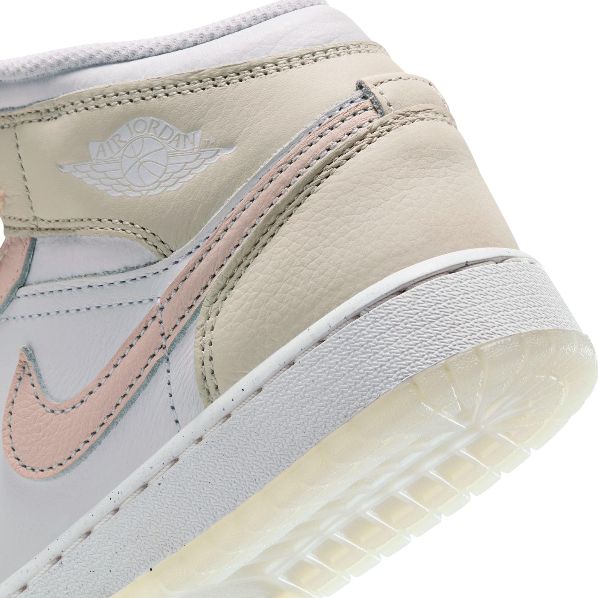 Jordan 1 Mid SE "Sail/Guava Ice/Sea Glass/Glacier Blue" Grade School Kids' Shoe - MULTI-COLOR Thumbnail View 10