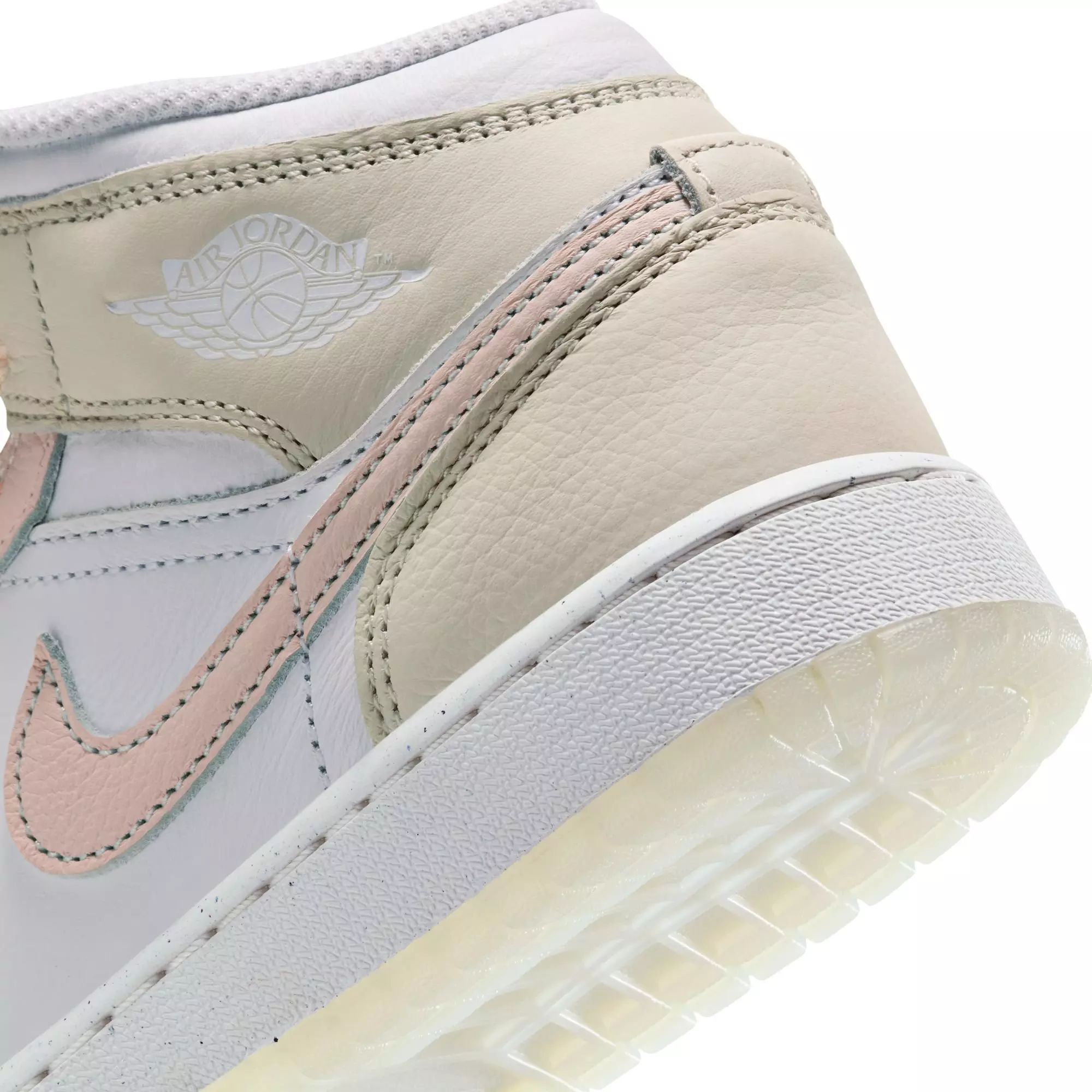 Jordan 1 Mid SE "Sail/Guava Ice/Sea Glass/Glacier Blue" Grade School Kids' Shoe - MULTI-COLOR