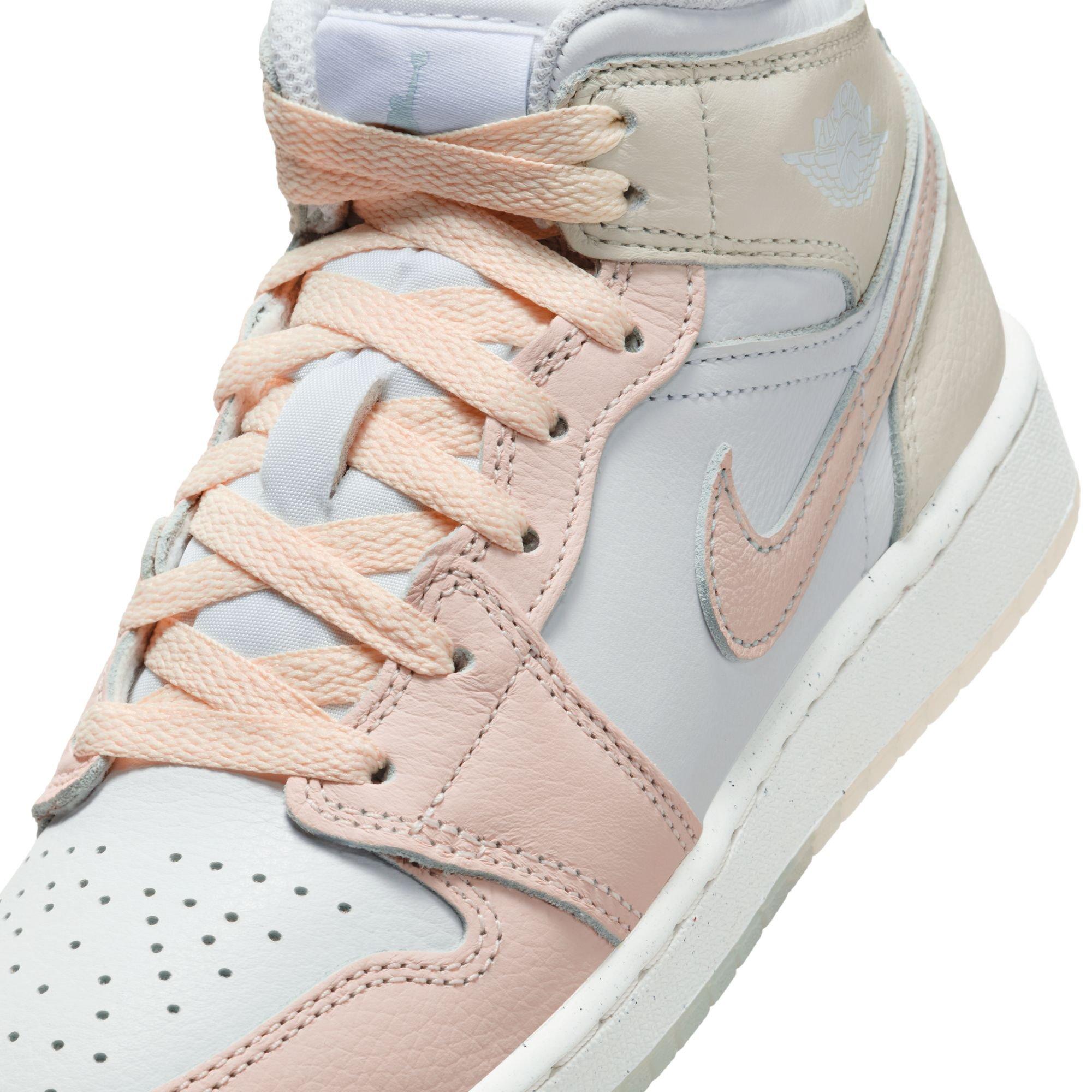 Jordan 1 Mid SE "Sail/Guava Ice/Sea Glass/Glacier Blue" Grade School Kids' Shoe - MULTI-COLOR Thumbnail View 11