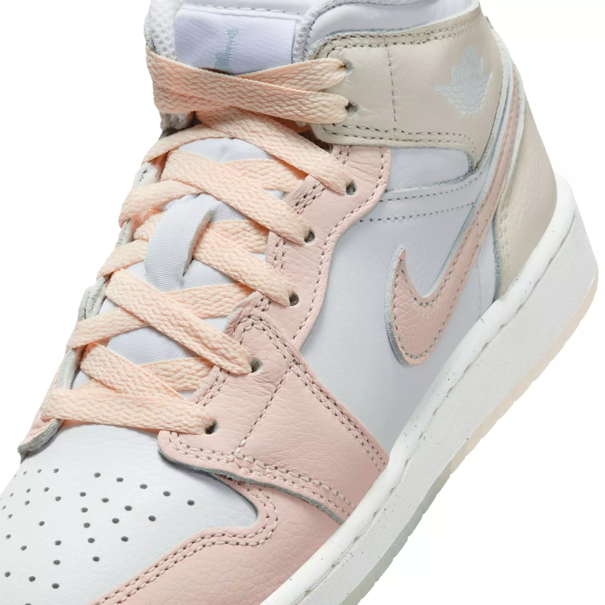 Jordan 1 Mid SE "Sail/Guava Ice/Sea Glass/Glacier Blue" Grade School Kids' Shoe - MULTI-COLOR