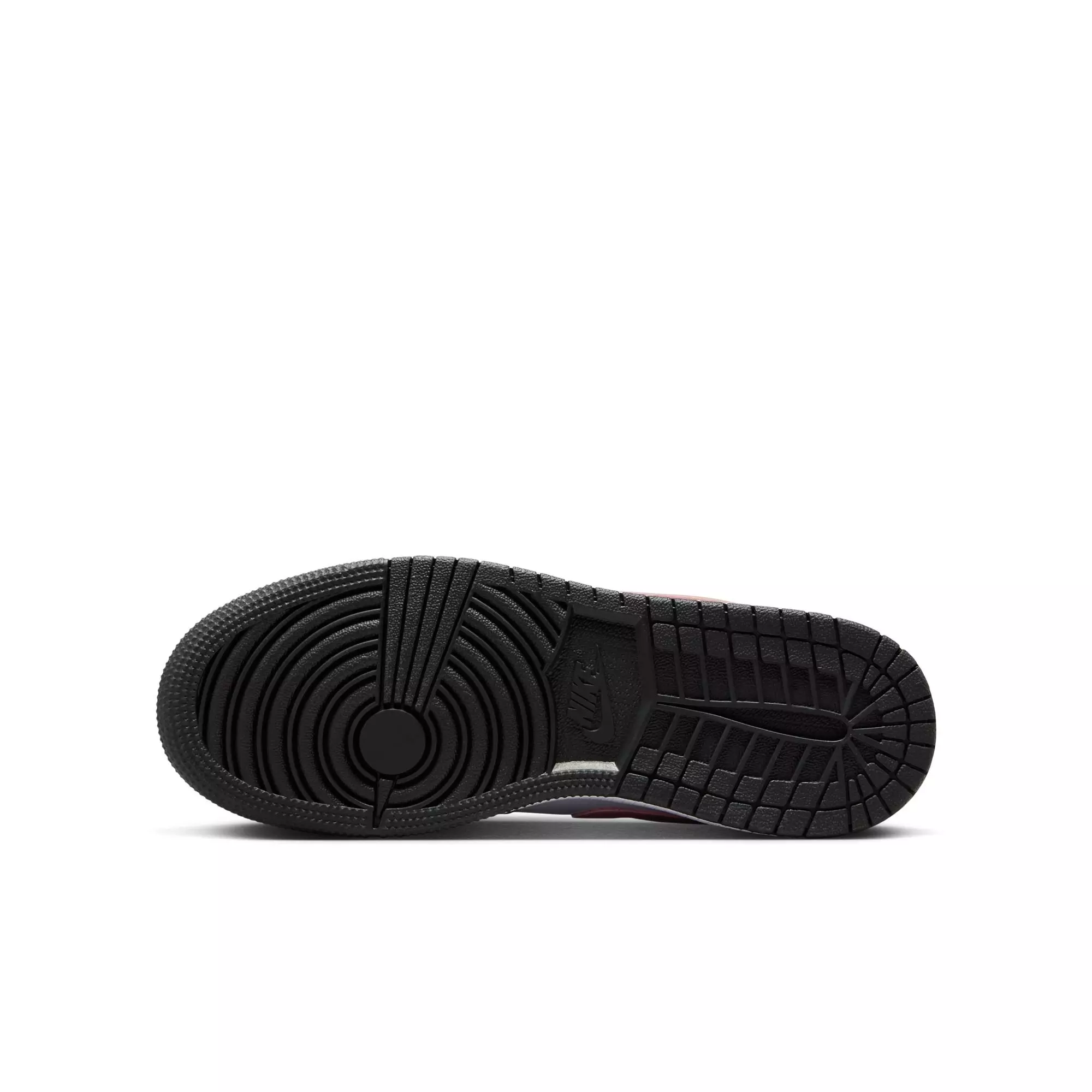 Jordan 1 Low "White/Rust Pink/Black" Grade School Boys' Shoe - BLACK/PINK