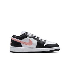 Jordan 1 Low "White/Rust Pink/Black" Grade School Boys' Shoe