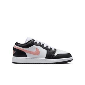 Jordan 1 Low "White/Rust Pink/Black" Grade School Boys' Shoe