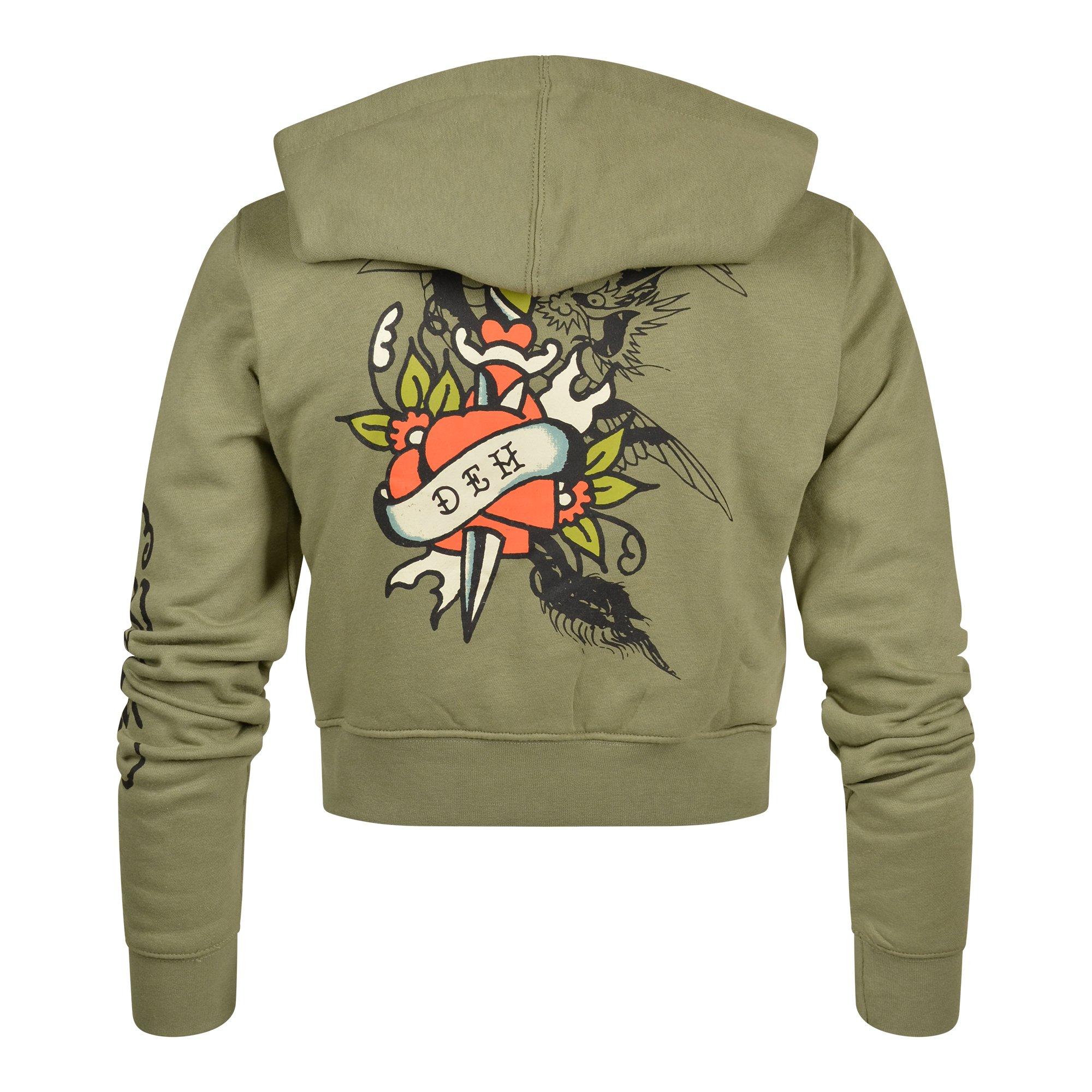 Ed Hardy Women's Dragon Dagger Full-Zip Jacket - OLIVE Thumbnail View 2