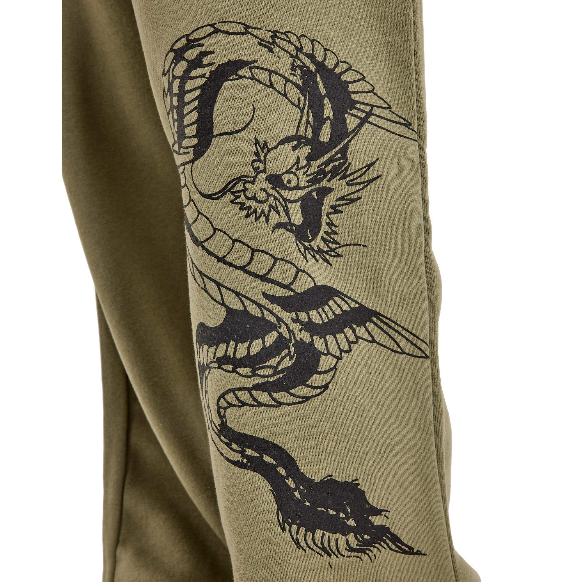 Ed Hardy Women's Dragon Dagger Fleece Cargo Pants - OLIVE Thumbnail View 4