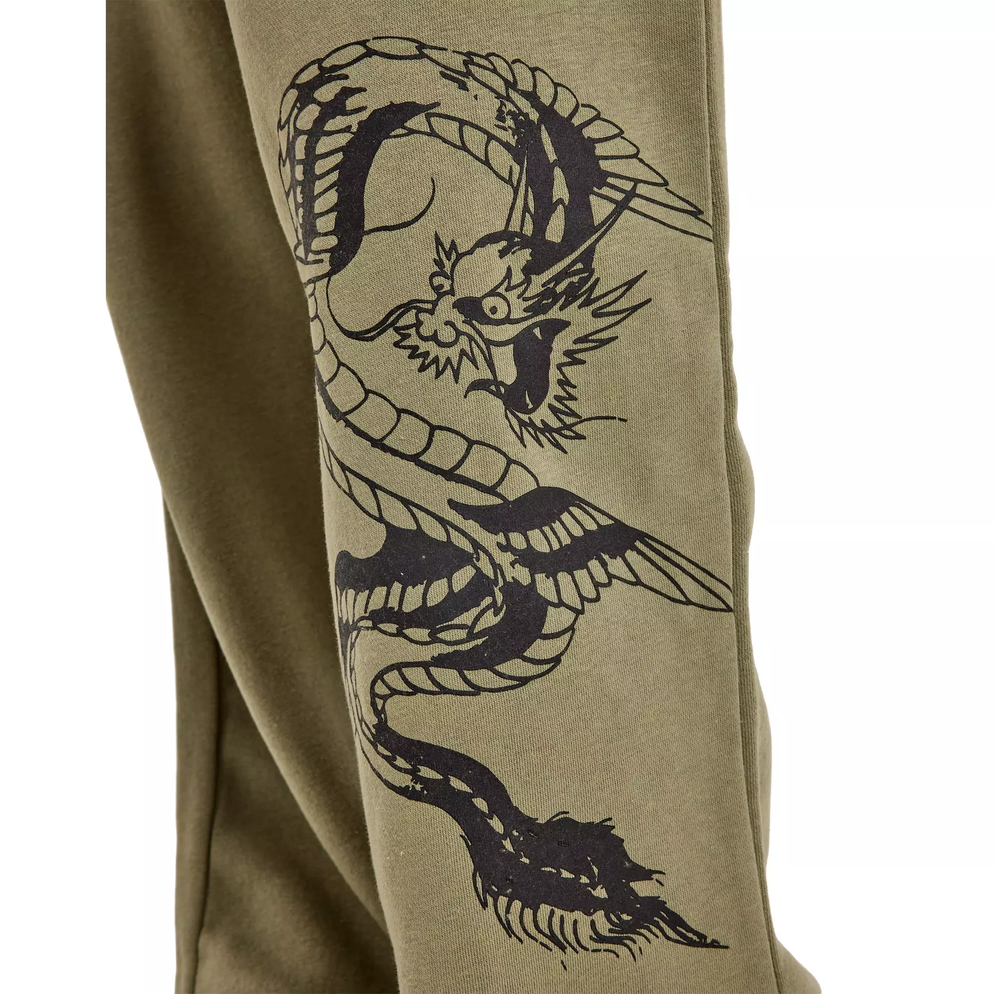 Ed Hardy Women's Dragon Dagger Fleece Cargo Pants - OLIVE