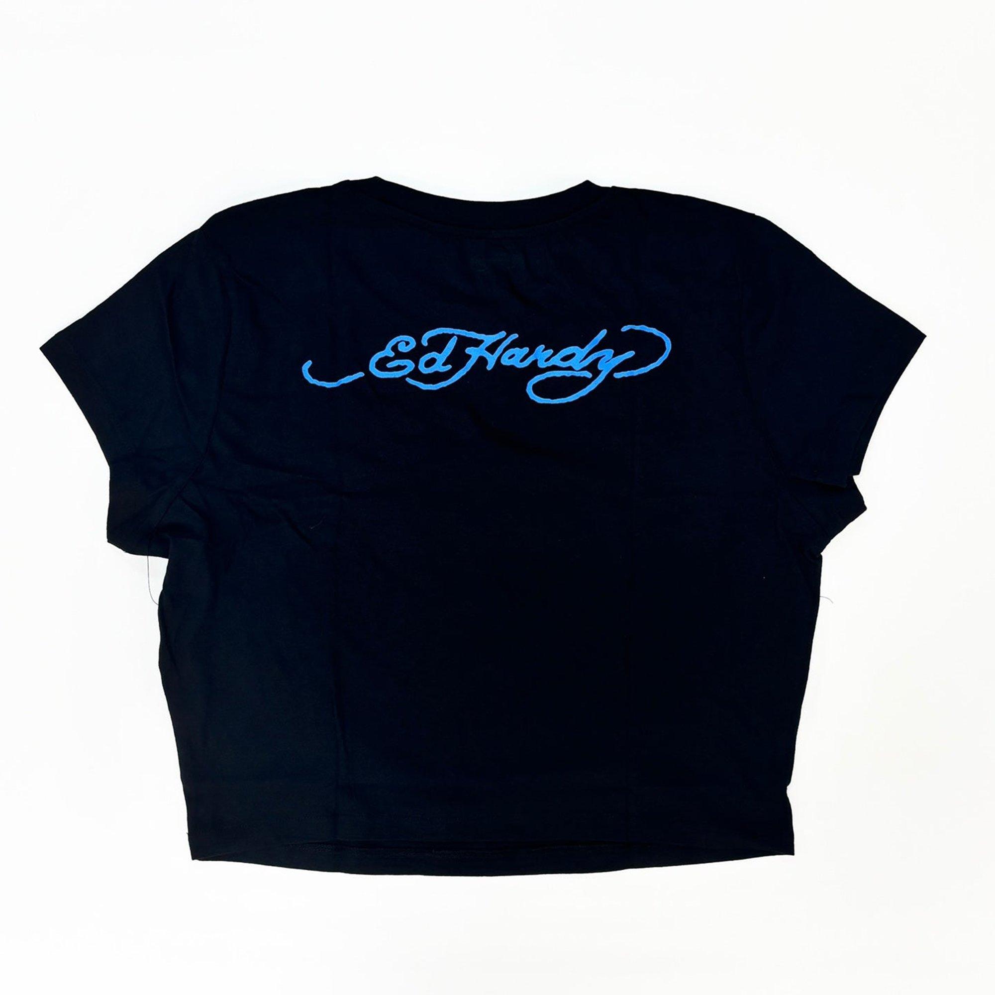 Ed Hardy Women's Tiger Love Baby Tee - BLACK Thumbnail View 2