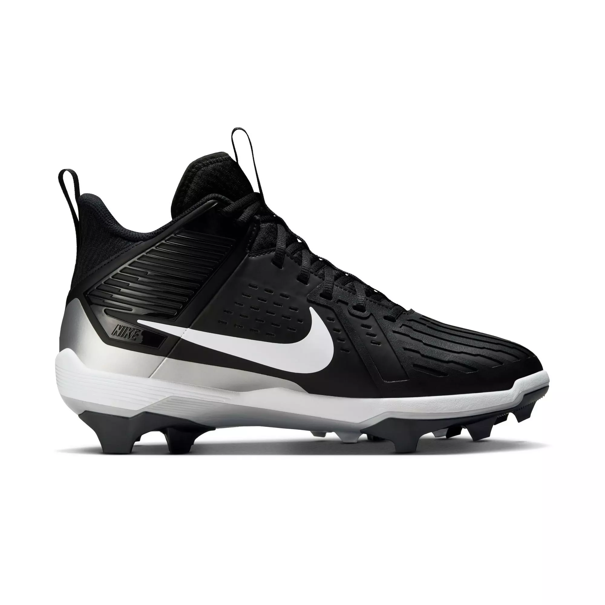 Nike Alpha Menace Strong "Black/White/Metallic Silver" Men's Football Cleat - BLACK/WHITE