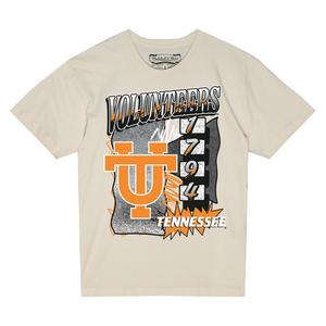 Mitchell Ness Tennessee Volunteer Overspray Tee-Cream