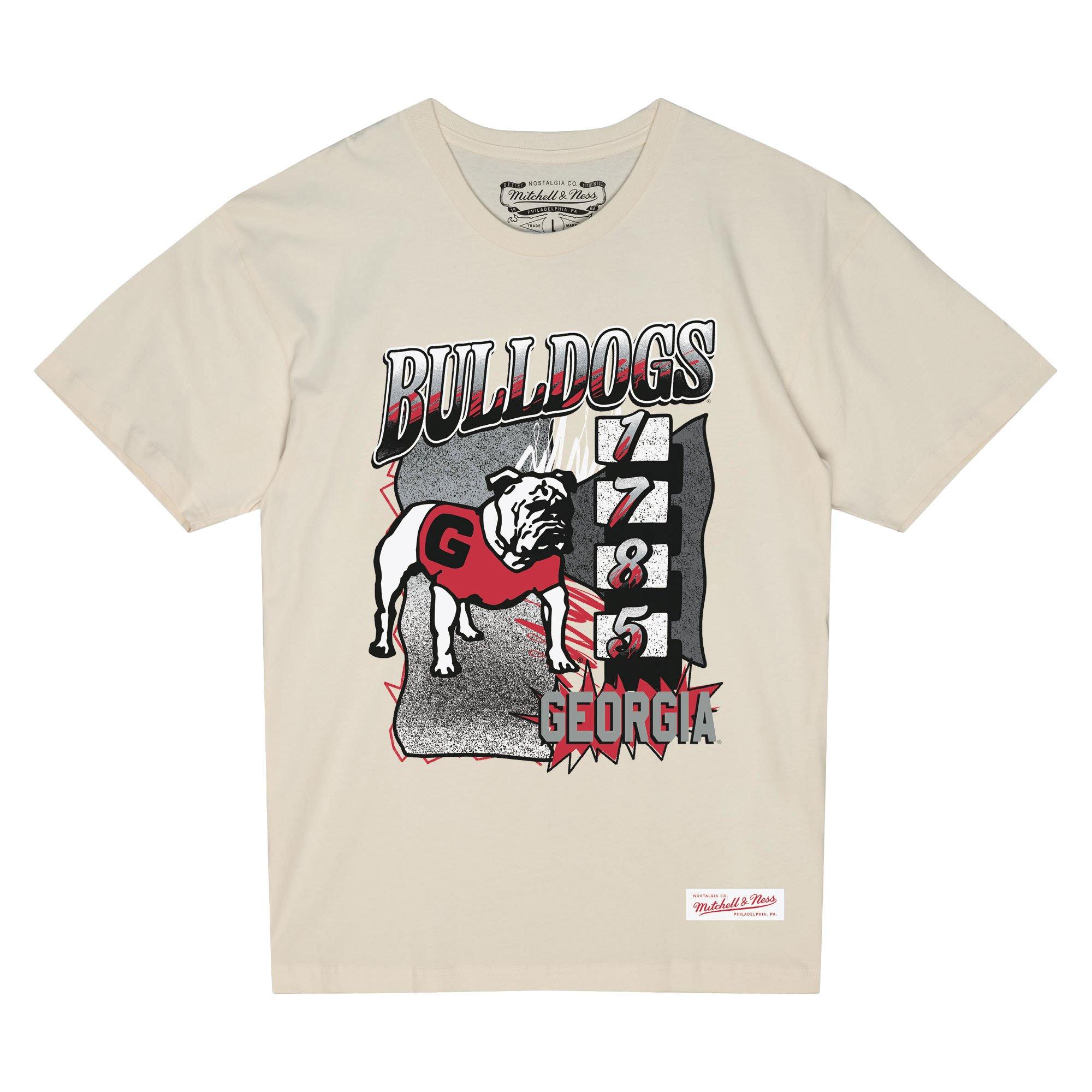 Mitchell & Ness Georgia Bulldogs Overspray Tee-Cream - CREAM Thumbnail View 1