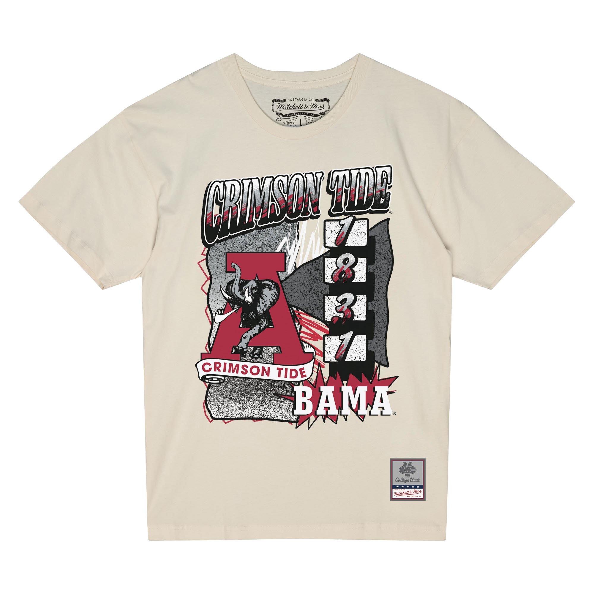 Mitchell & Ness Alabama Crimson Tide Overspray Tee-Cream - CREAM Thumbnail View 1