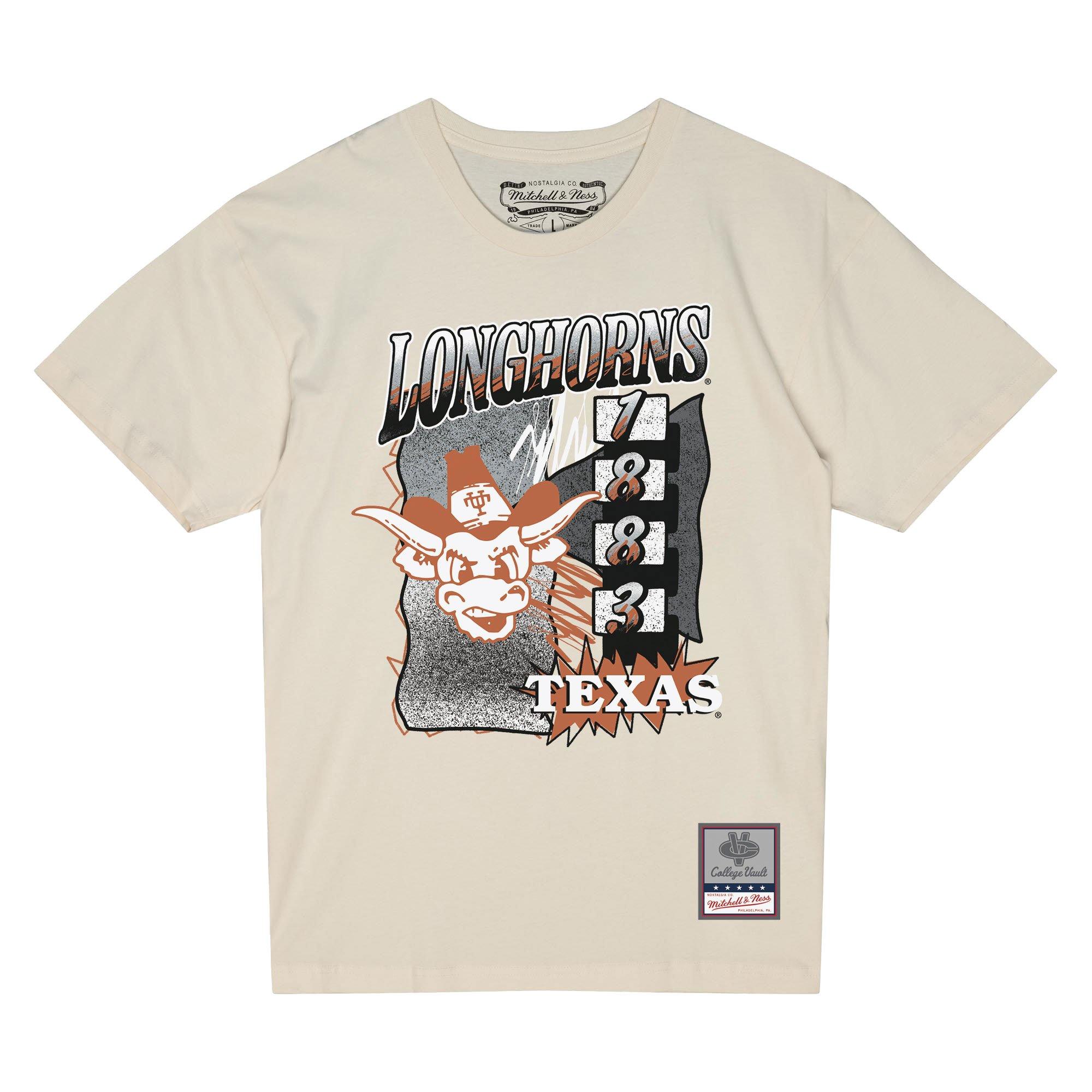 Mitchell & Ness Texas Longhorns Overspray Tee-Cream - CREAM Thumbnail View 1