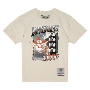 Mitchell & Ness Texas Longhorns Overspray Tee-Cream