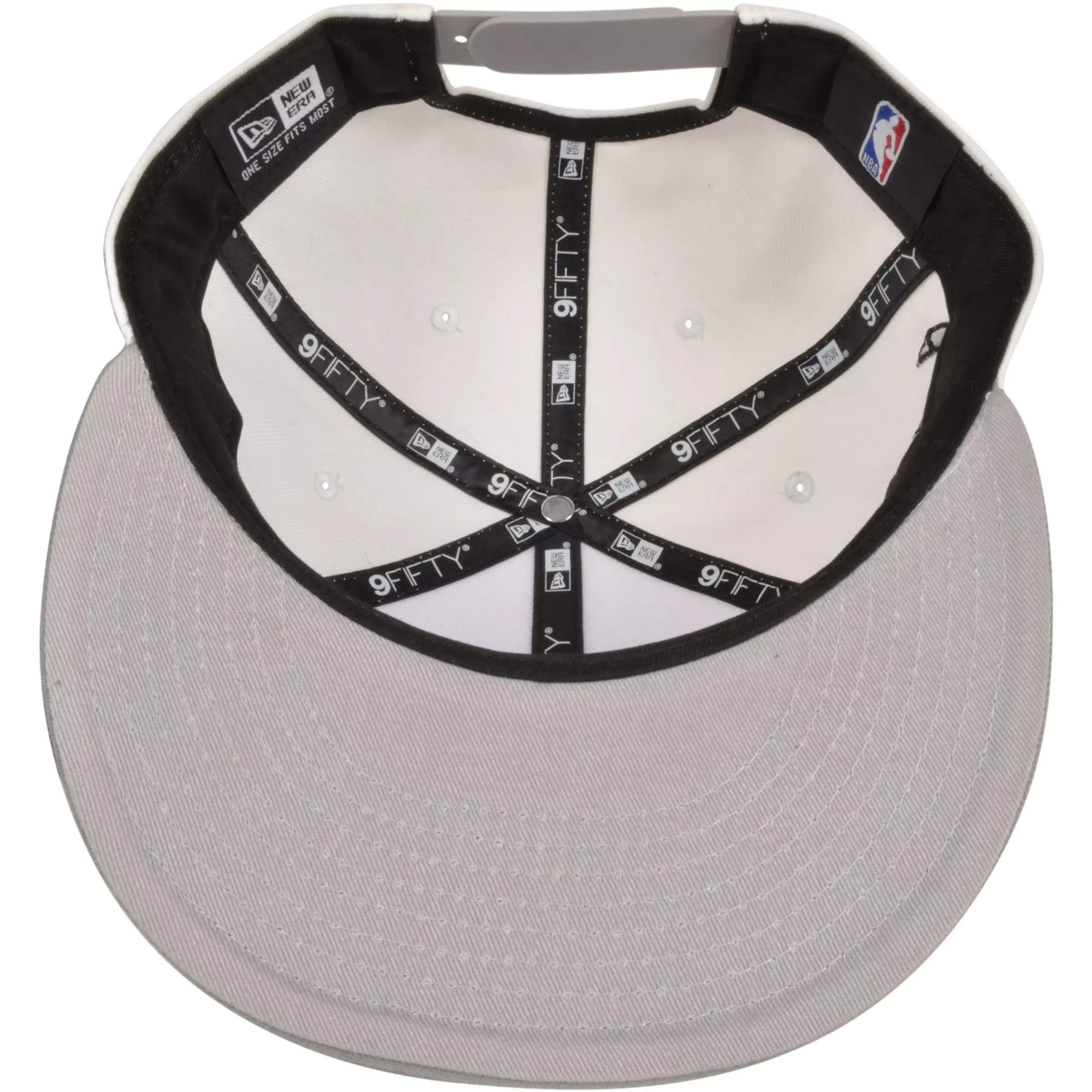 New Era Chicago Bulls 9FIFTY Script Snapback Hat - White/Grey - WHITE/GREY