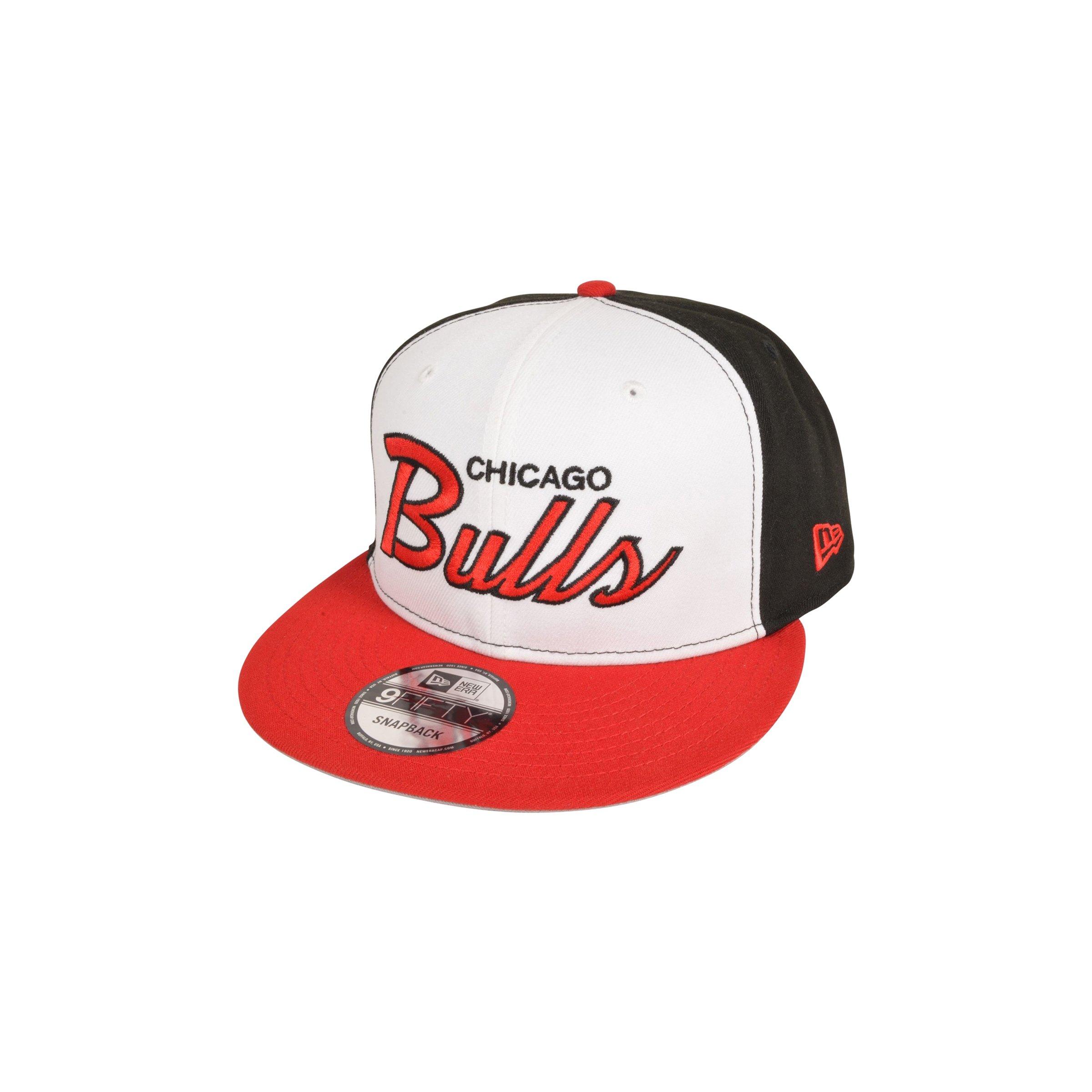 New Era Chicago Bulls 9FIFTY Script Snapback Hat - Black/Red - BLACK/RED Thumbnail View 1