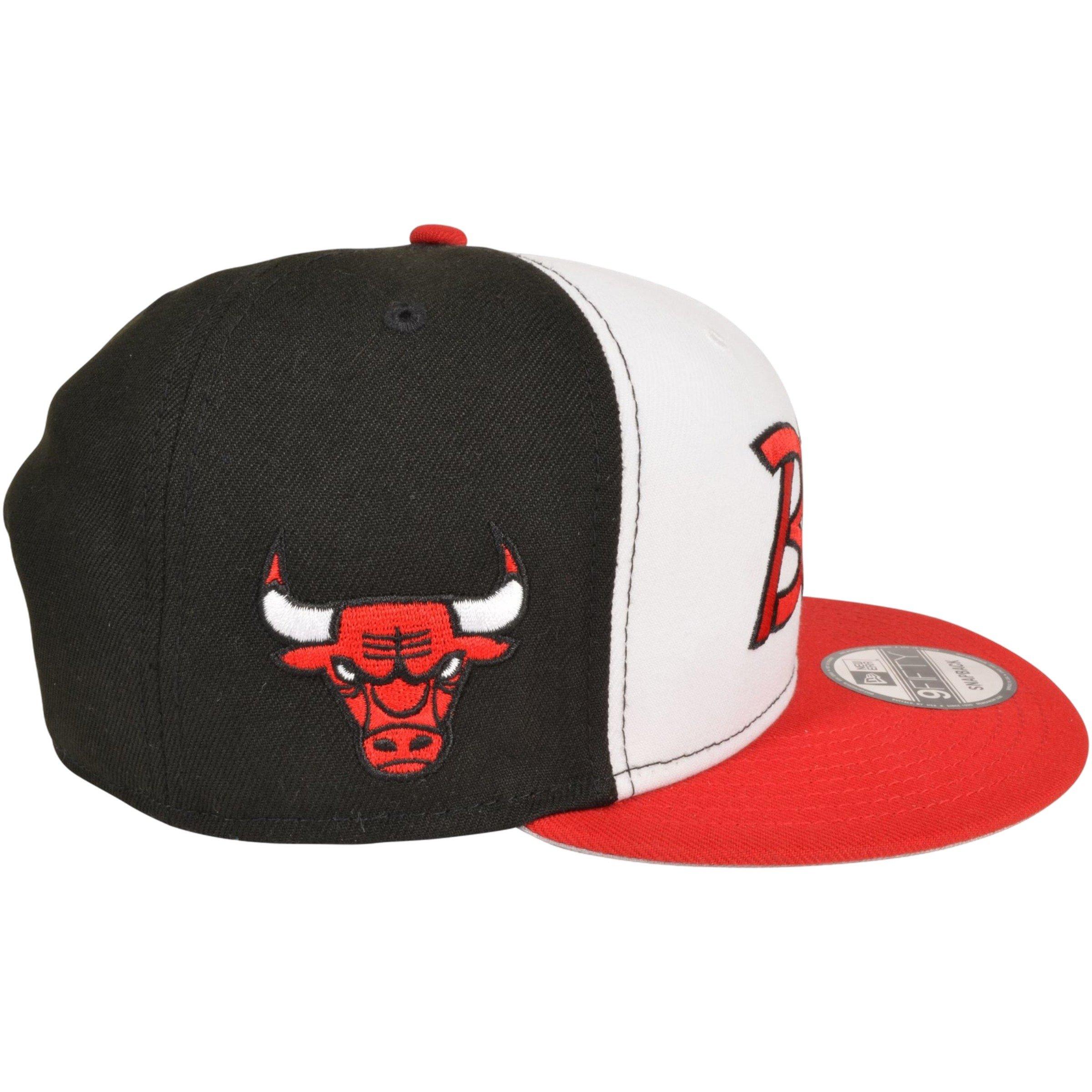 New Era Chicago Bulls 9FIFTY Script Snapback Hat - Black/Red - BLACK/RED Thumbnail View 3