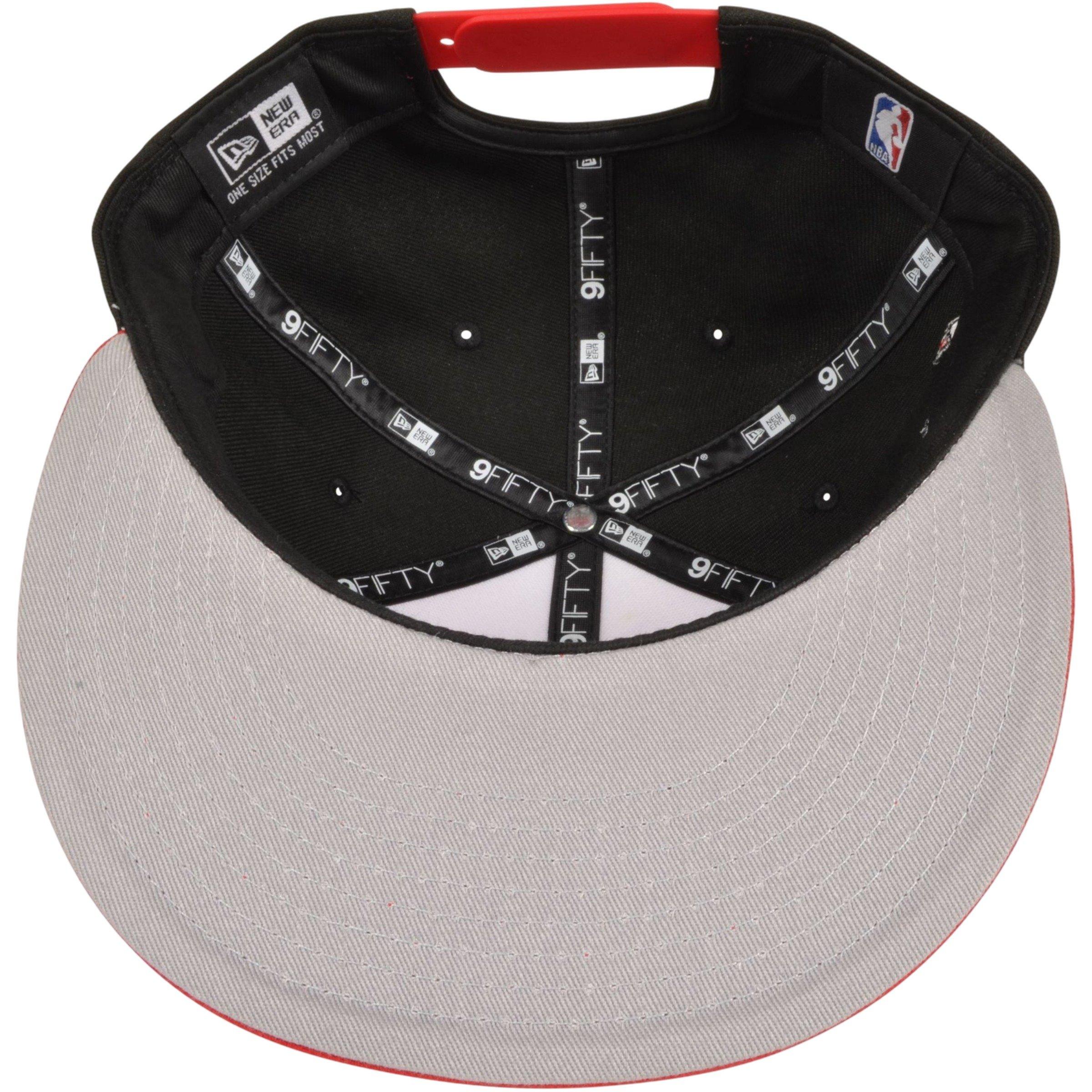 New Era Chicago Bulls 9FIFTY Script Snapback Hat-Black/Red