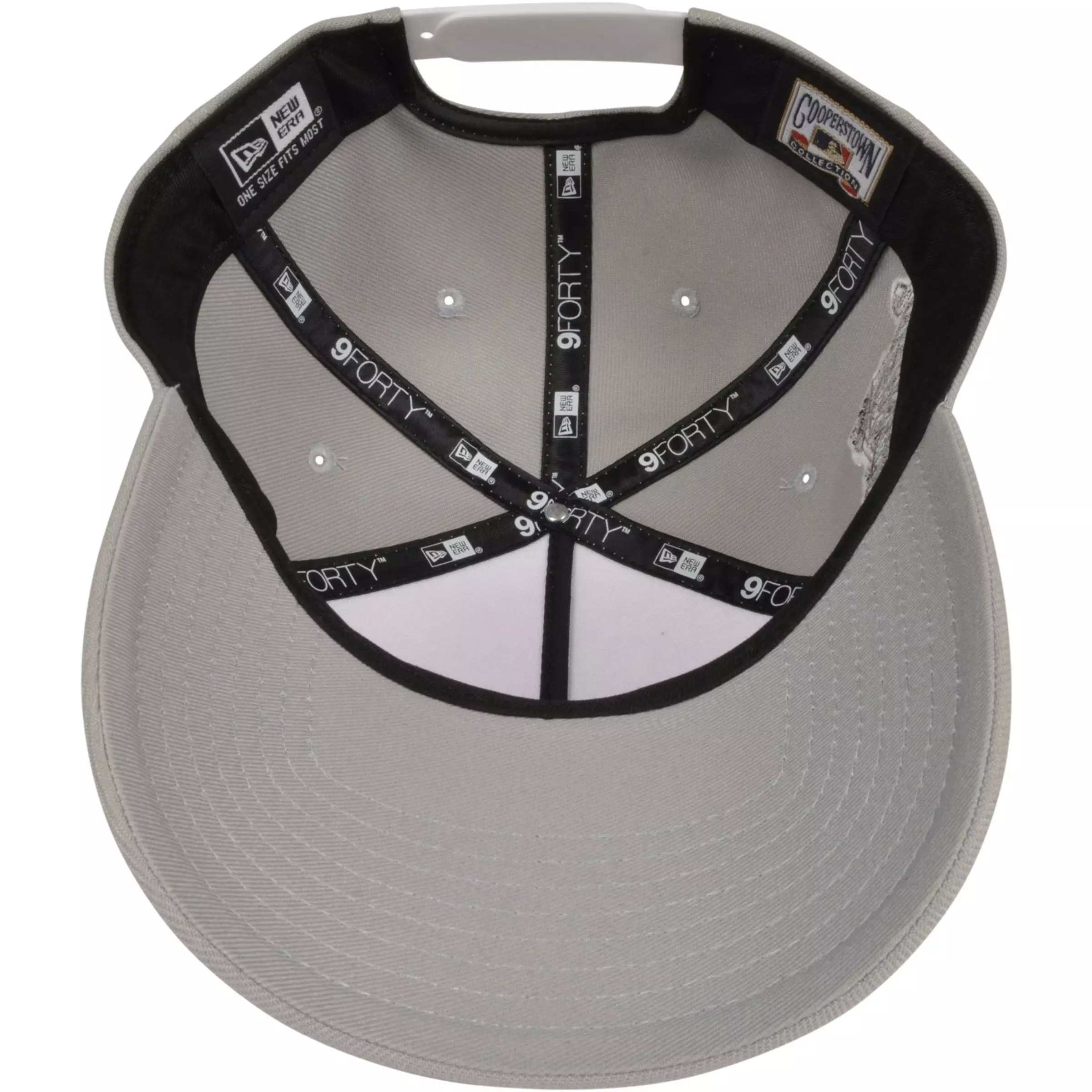New Era New York Yankees 9FORTY Script Snapback Hat-White/Grey - WHITE/GREY