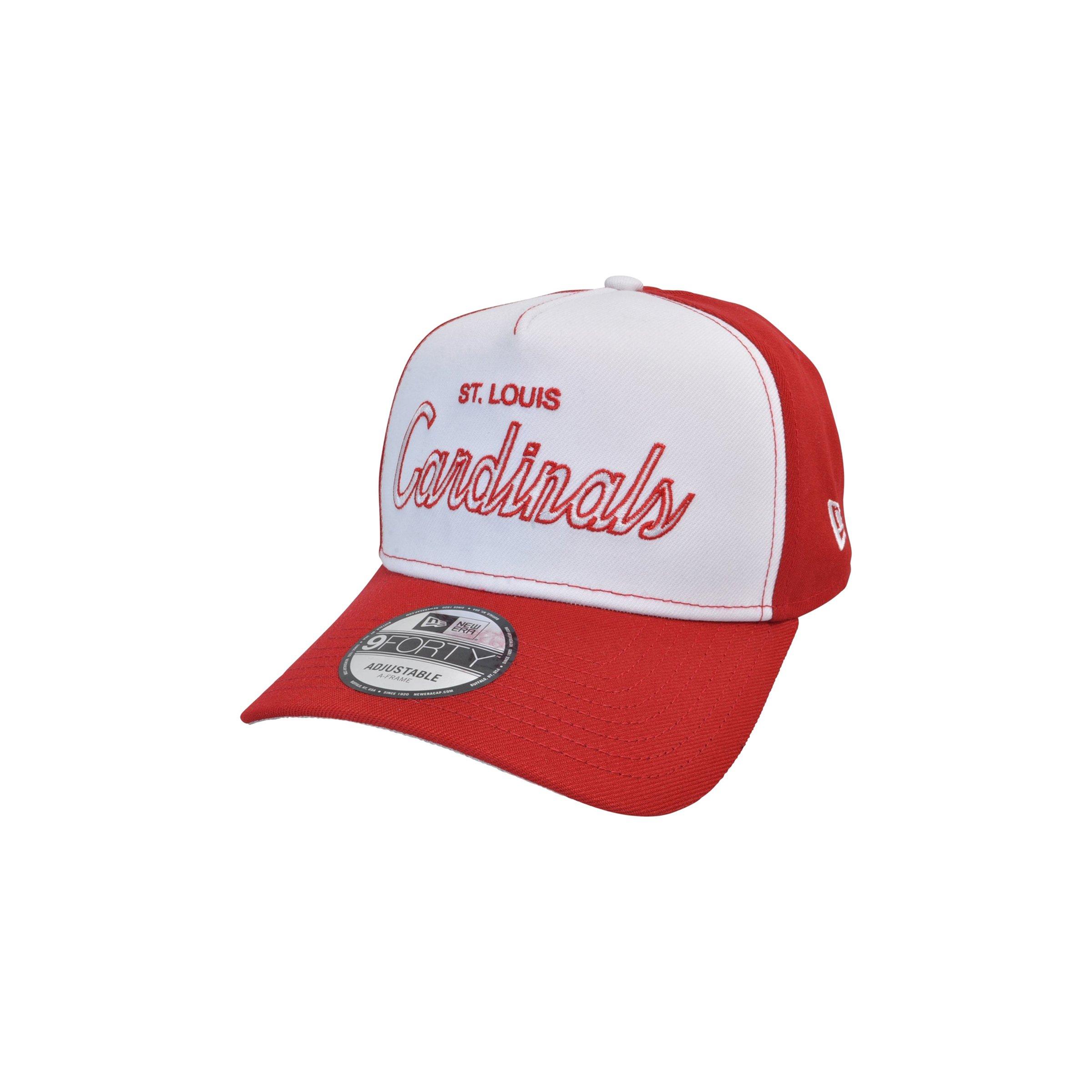 New Era St. Louis Cardinals 9FORTY Script Snapback Hat - White/Red - WHITE/RED Thumbnail View 1