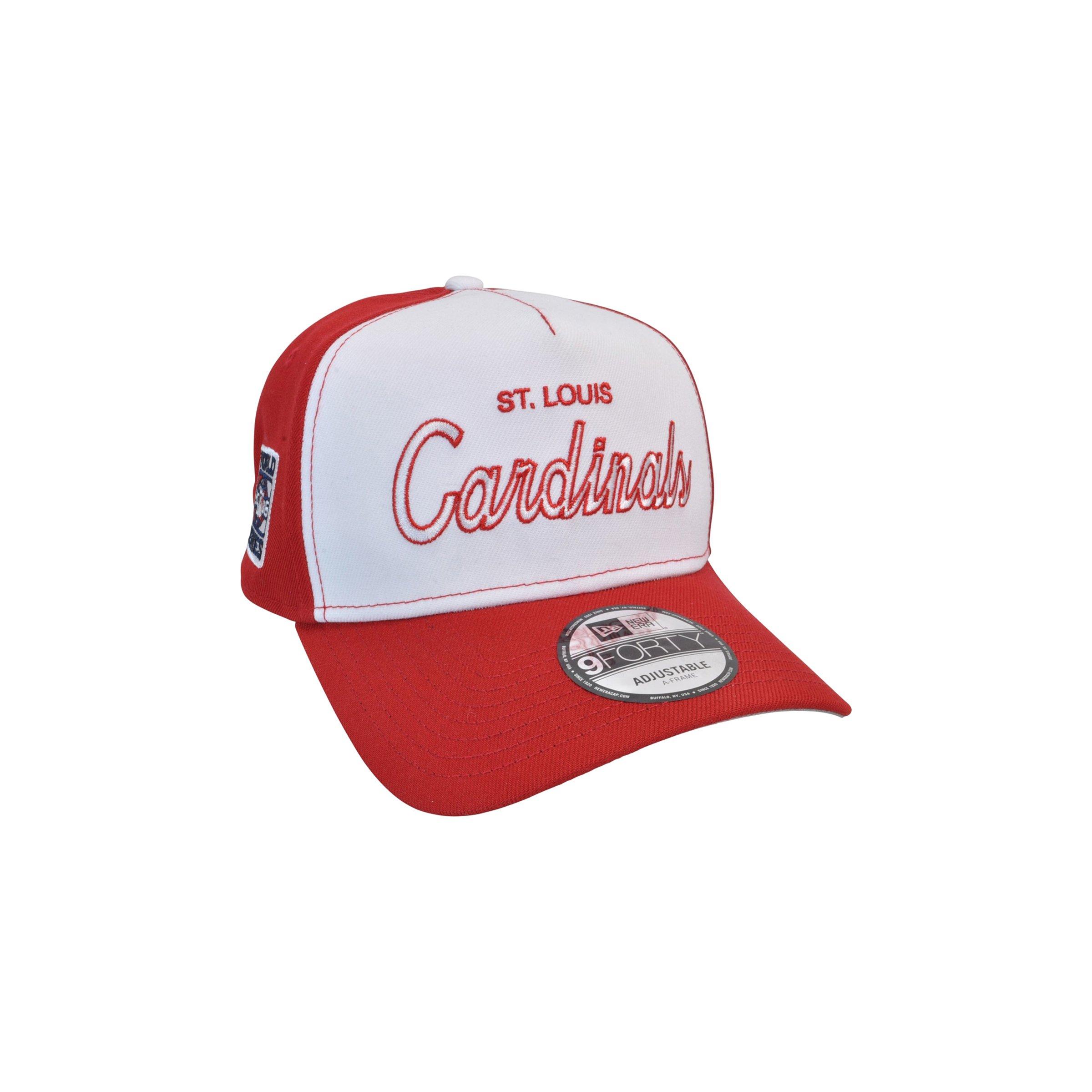 Men's New Era St. Louis Cardinals 9FORTY Script Snapback Hat-White/Red