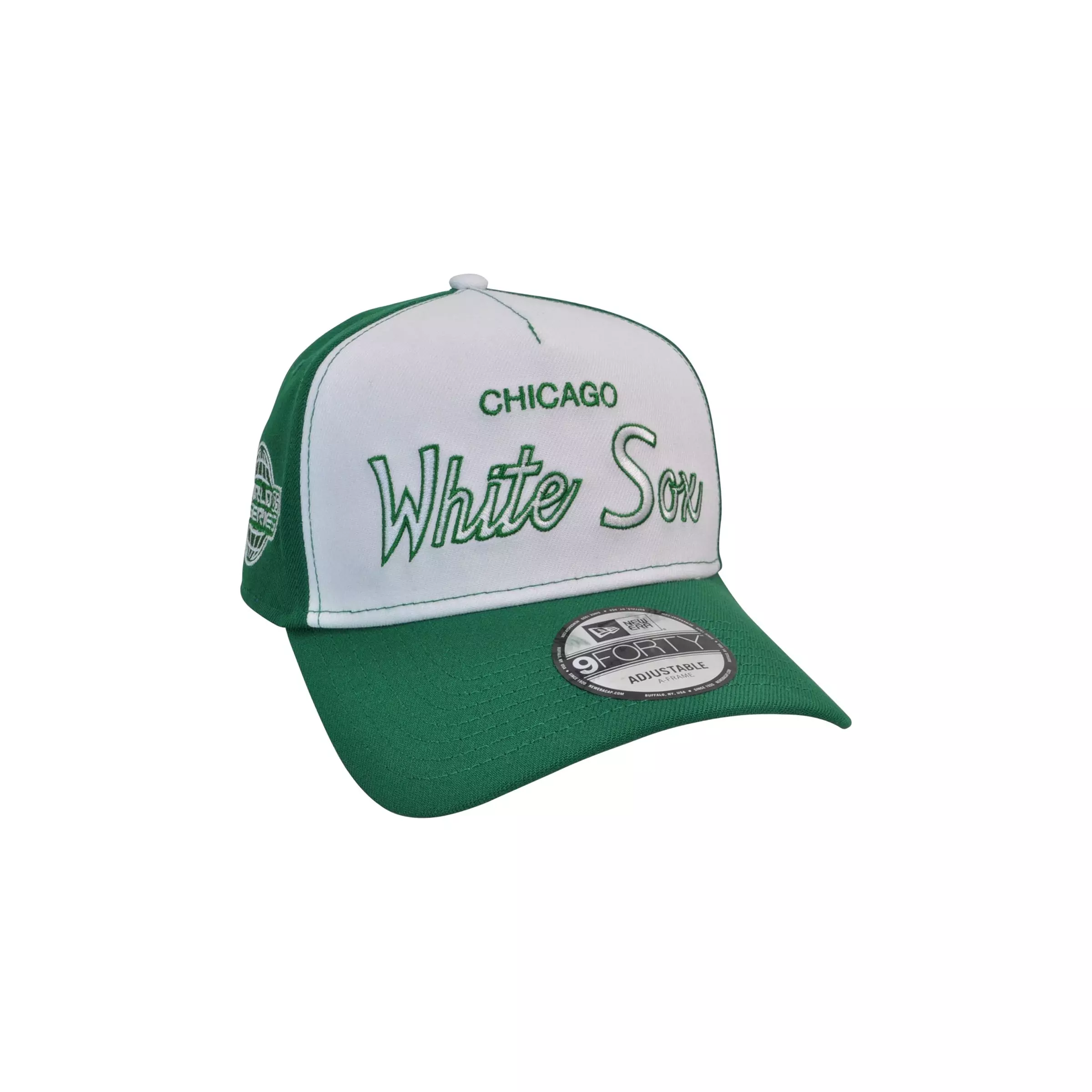 New Era Chicago White Sox 9FORTY Script Snapback Hat  - White/Green - WHITE/GREEN