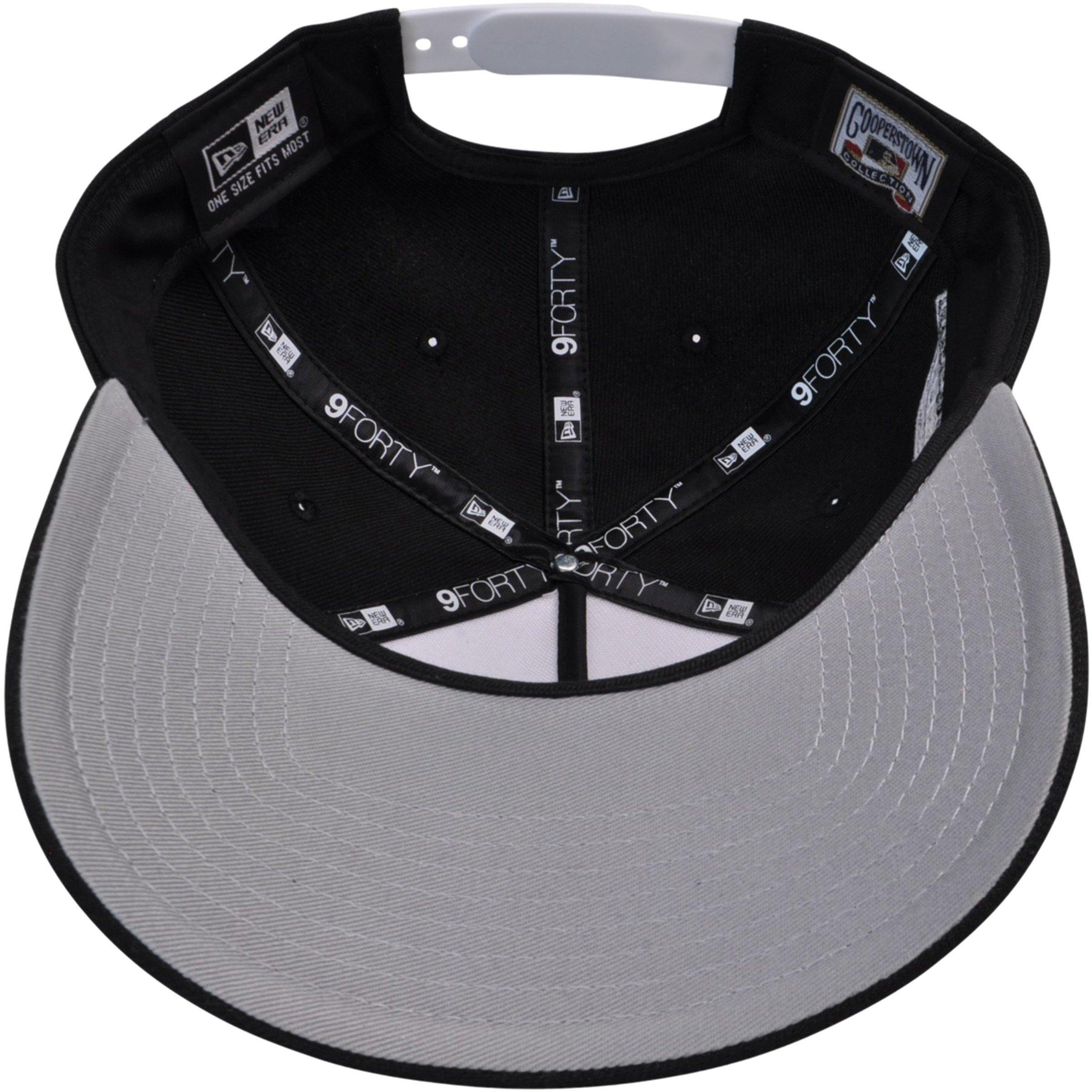 New Era Chicago White Sox 9FORTY Script Snapback Hat - White/Black - WHITE/BLACK Thumbnail View 5
