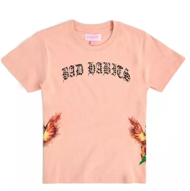 Reason Women's Flame & Roses Tee - Peach - PEACH