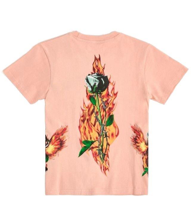 Reason Women's Flame & Roses Tee - Peach - PEACH Thumbnail View 2